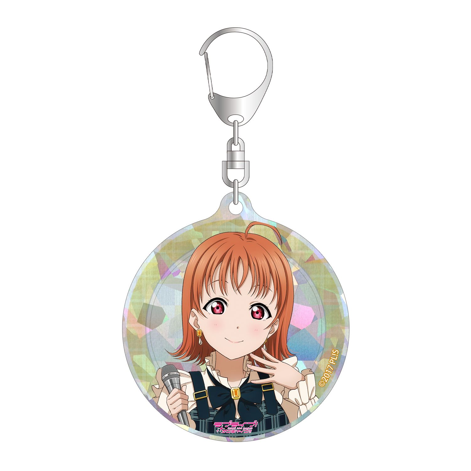 ラブライブ!サンシャイン!! 描き下ろし 高海千歌 チェックワンピース衣装ver. ホログラムアクリルキーホルダー - AniSmile