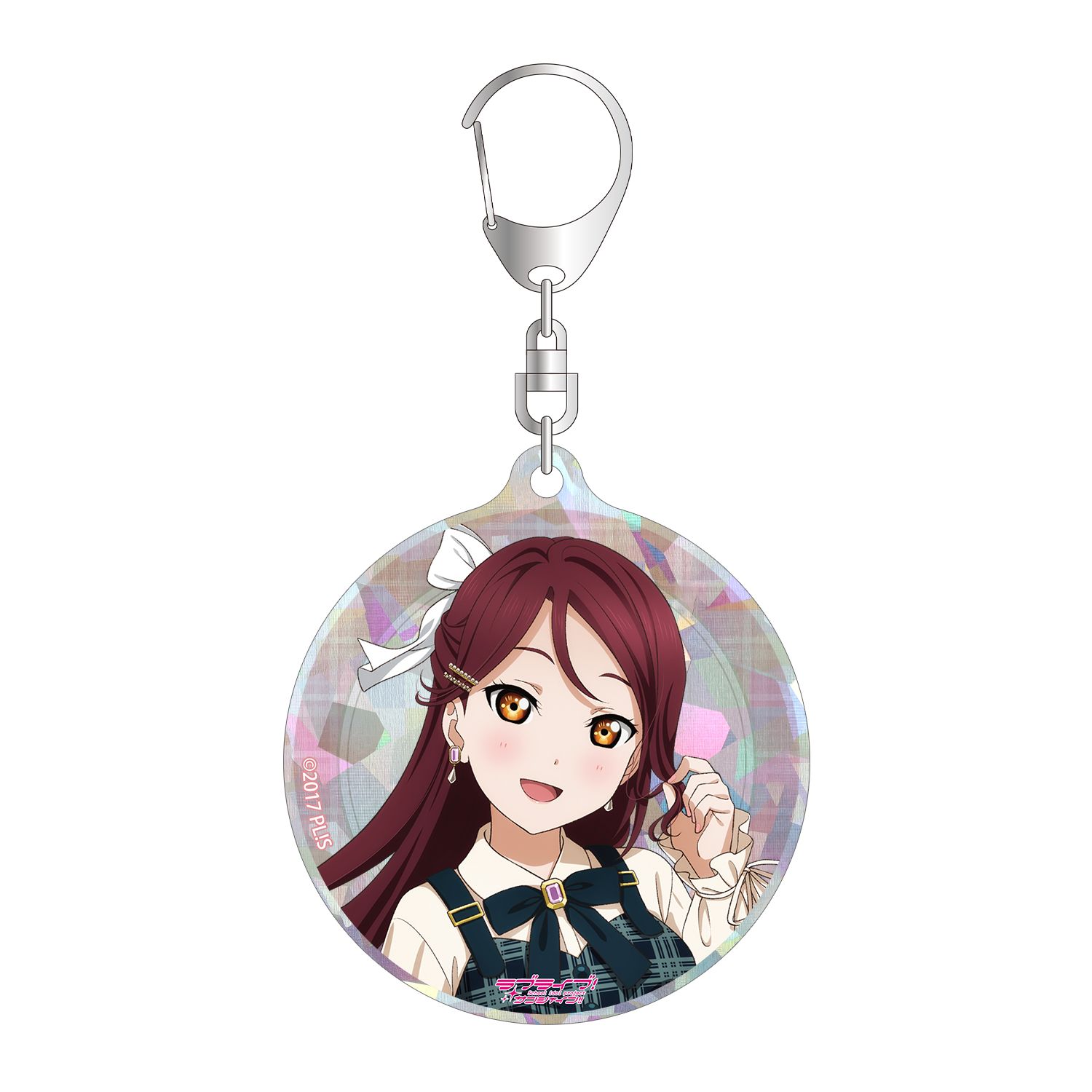 ラブライブ!サンシャイン!! 描き下ろし 桜内梨子 チェックワンピース衣装ver. ホログラムアクリルキーホルダー - AniSmile