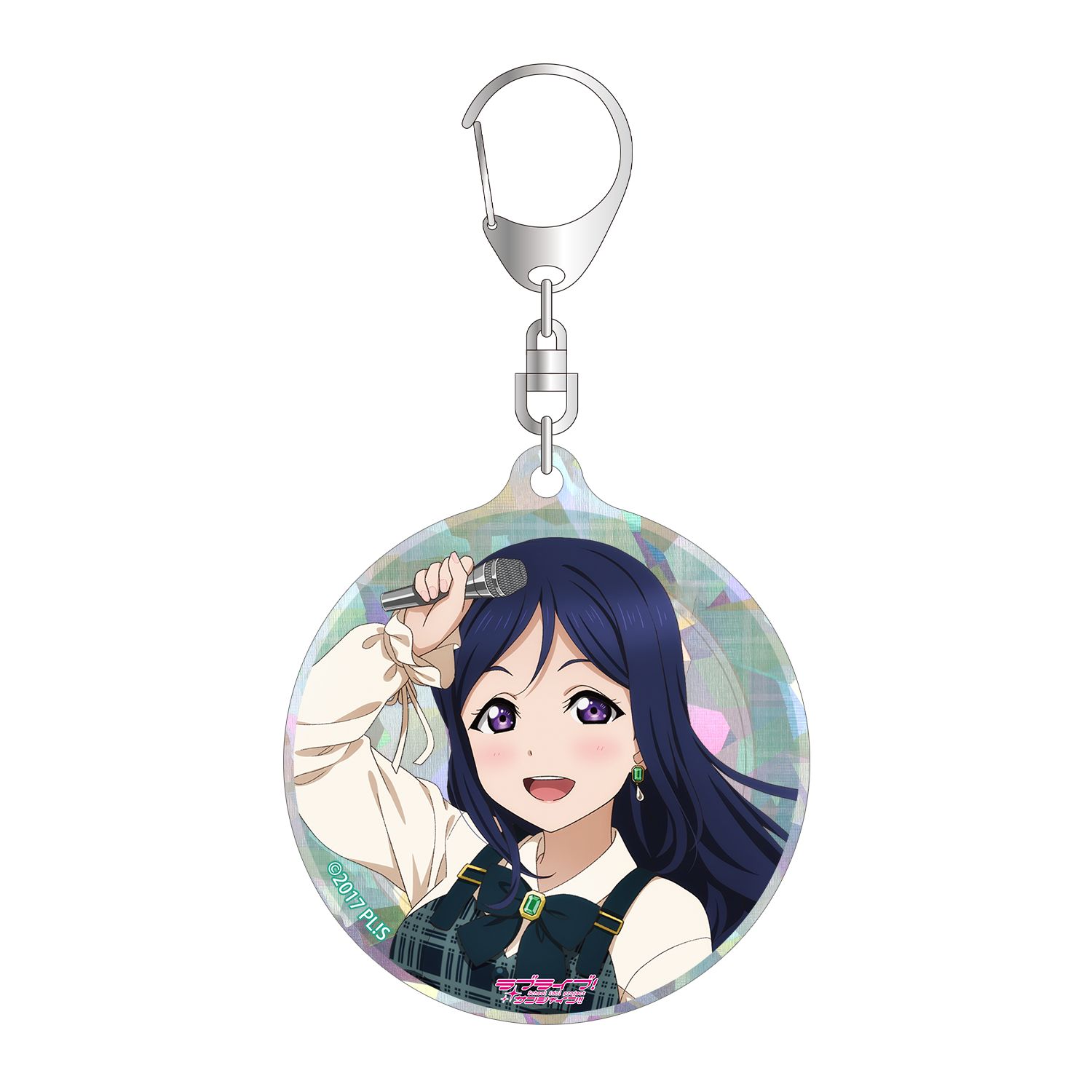 ラブライブ!サンシャイン!! 描き下ろし 松浦果南 チェックワンピース衣装ver. ホログラムアクリルキーホルダー - AniSmile