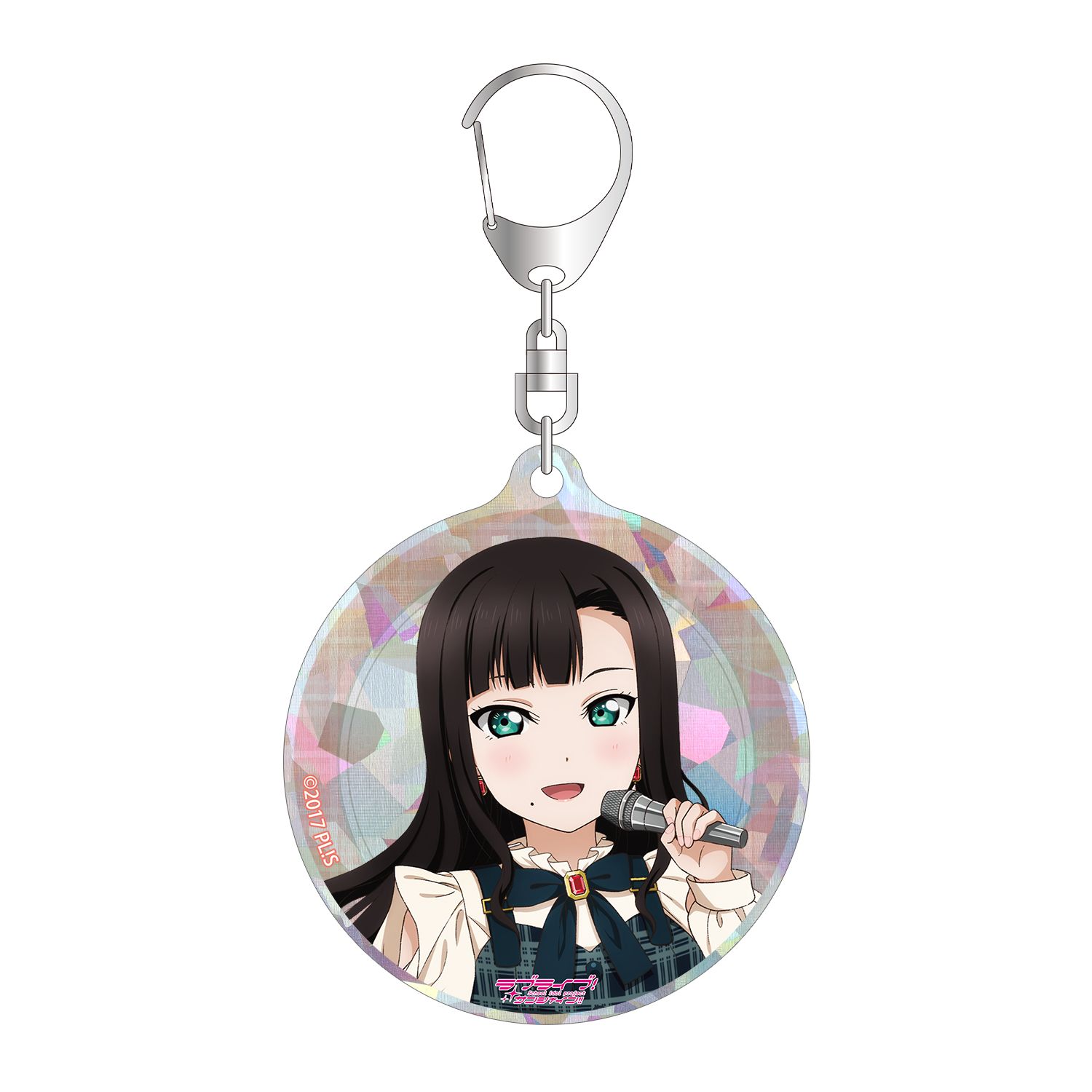 ラブライブ!サンシャイン!! 描き下ろし 黒澤ダイヤ チェックワンピース衣装ver. ホログラムアクリルキーホルダー Image 2 | AniSmile