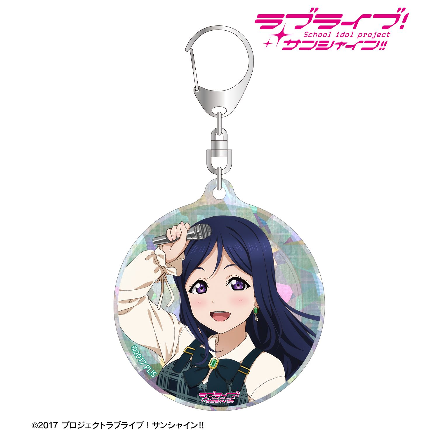ラブライブ!サンシャイン!! 描き下ろし 松浦果南 チェックワンピース衣装ver. ホログラムアクリルキーホルダー Image 2 | AniSmile