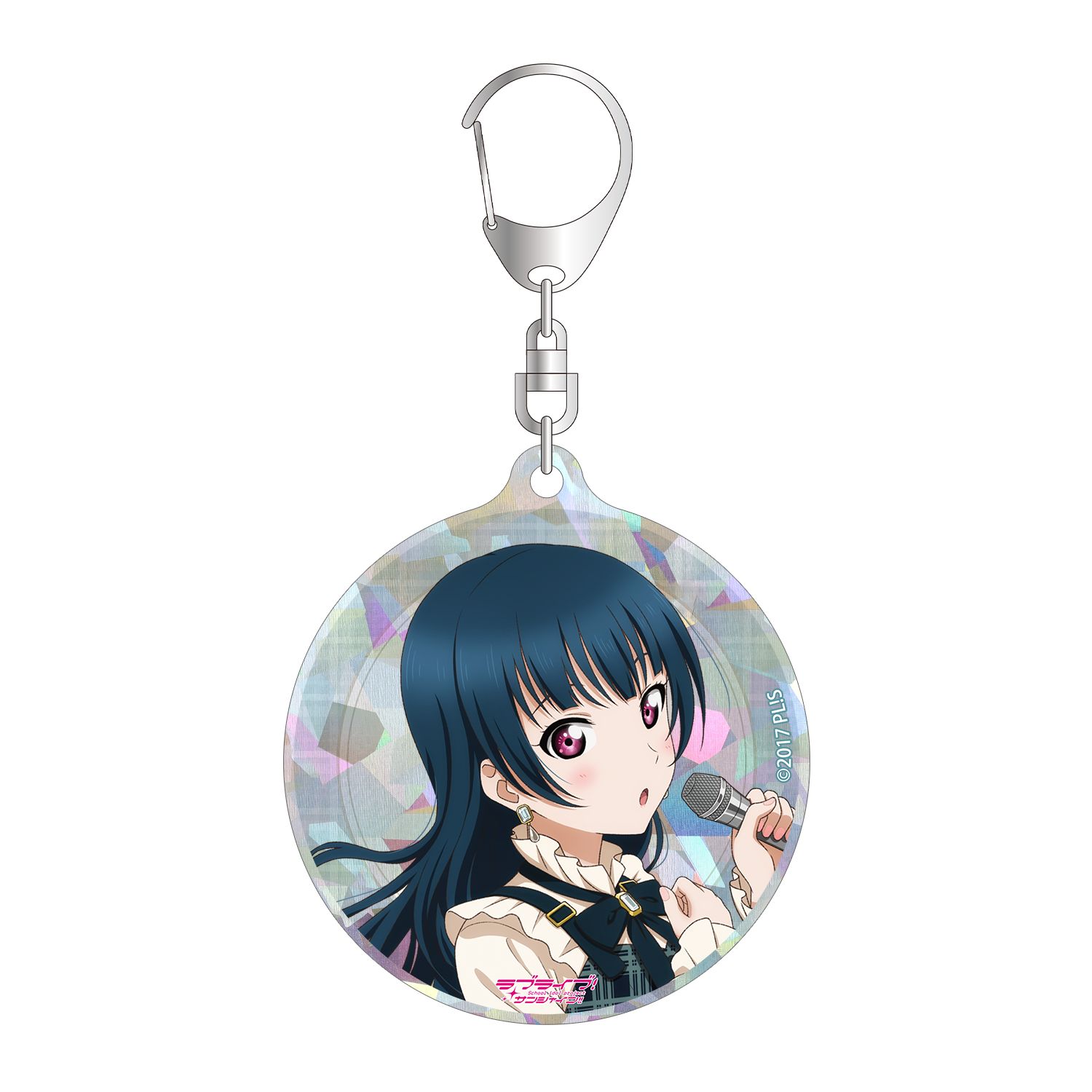 ラブライブ!サンシャイン!! 描き下ろし 津島善子 チェックワンピース衣装ver. ホログラムアクリルキーホルダー - AniSmile
