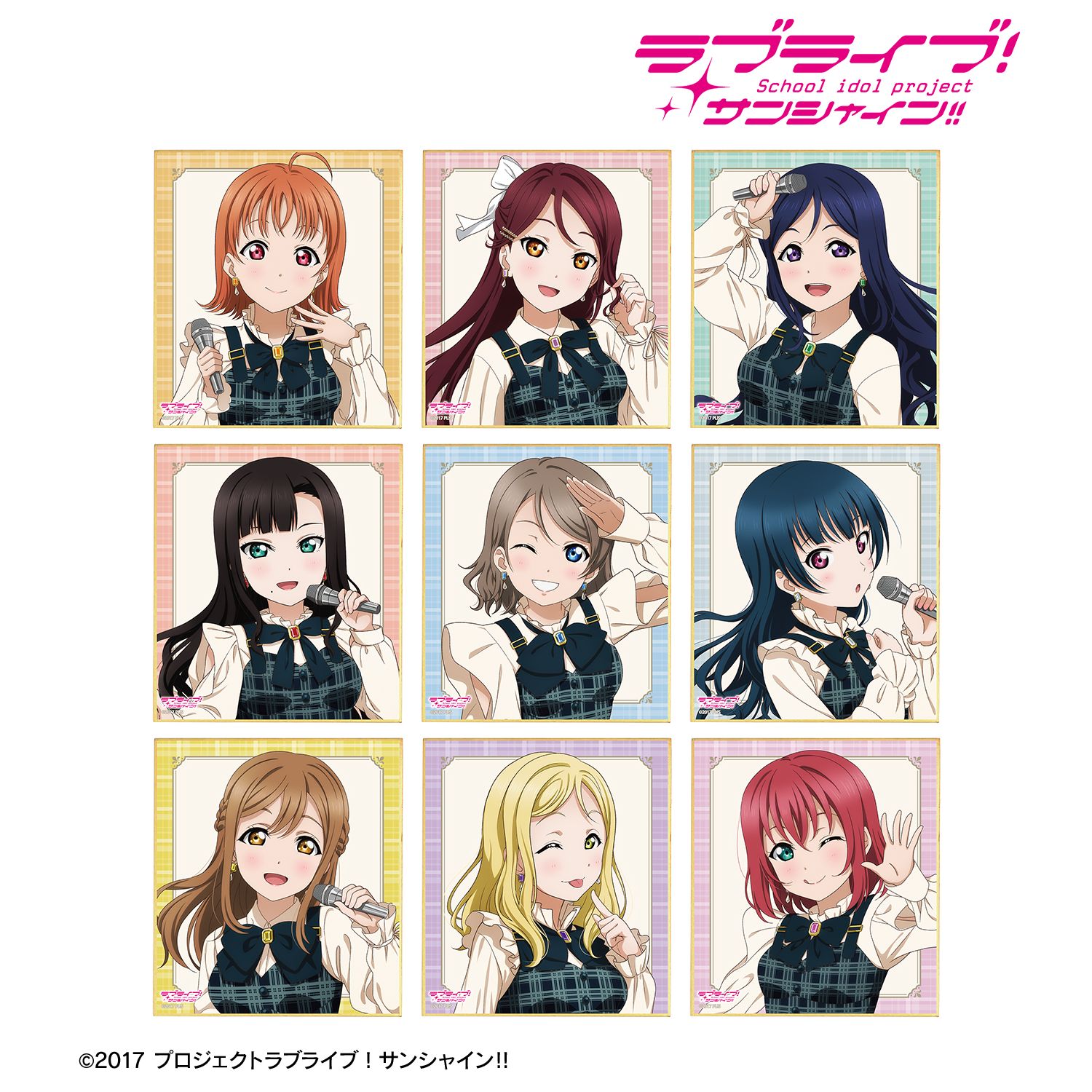 ラブライブ!サンシャイン!! 描き下ろし チェックワンピース衣装ver. トレーディングミニ色紙(単位/単品) - AniSmile