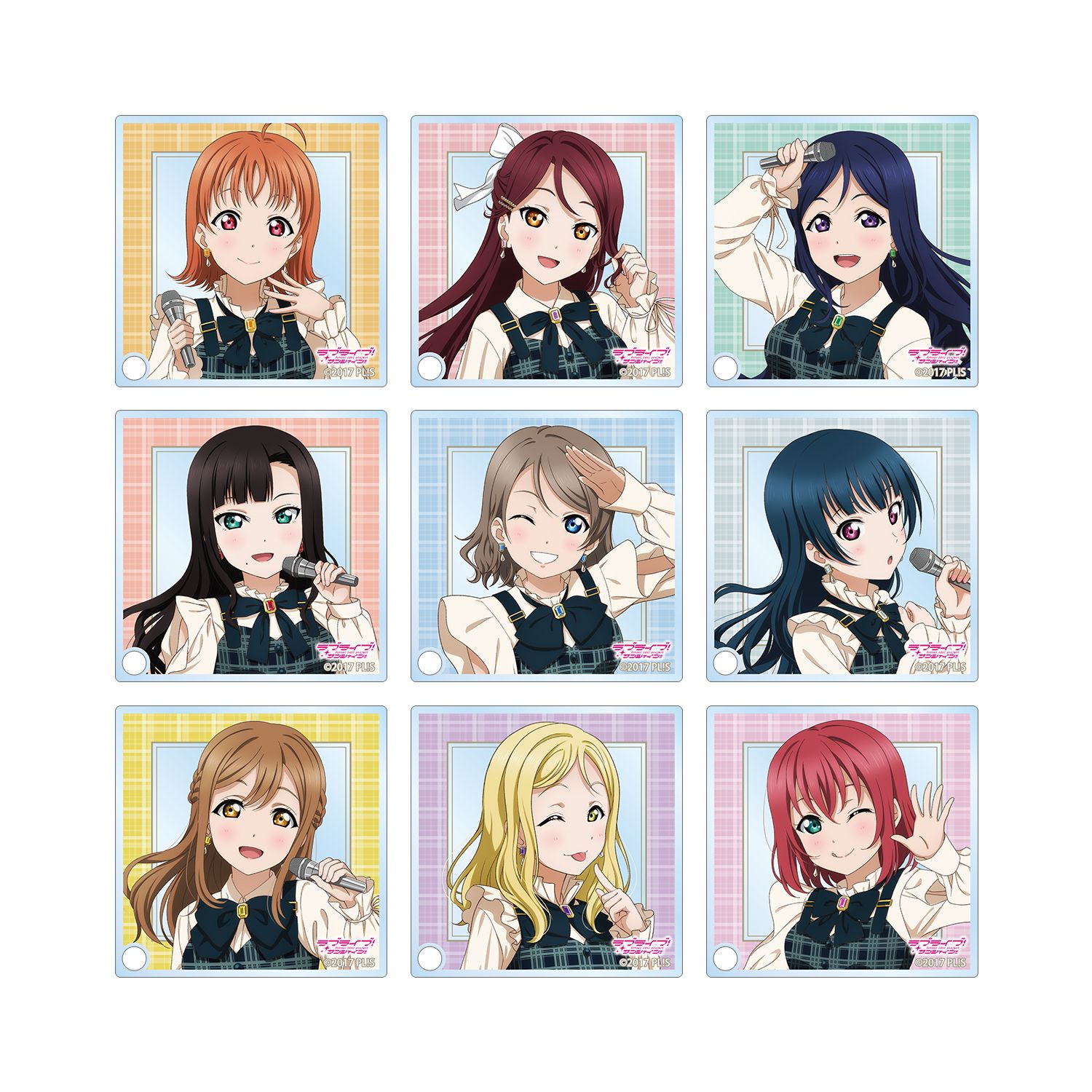 ラブライブ!サンシャイン!! 描き下ろし チェックワンピース衣装ver. トレーディングアクリルスタンドパネル(単位/単品) - AniSmile