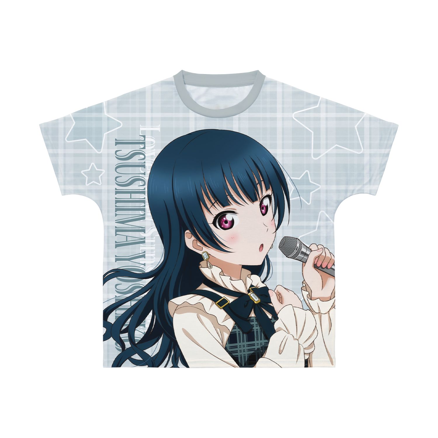 ラブライブ!サンシャイン!! 描き下ろし 津島善子 チェックワンピース衣装ver. フルグラフィックTシャツユニセックス(サイズ/XL) - AniSmile