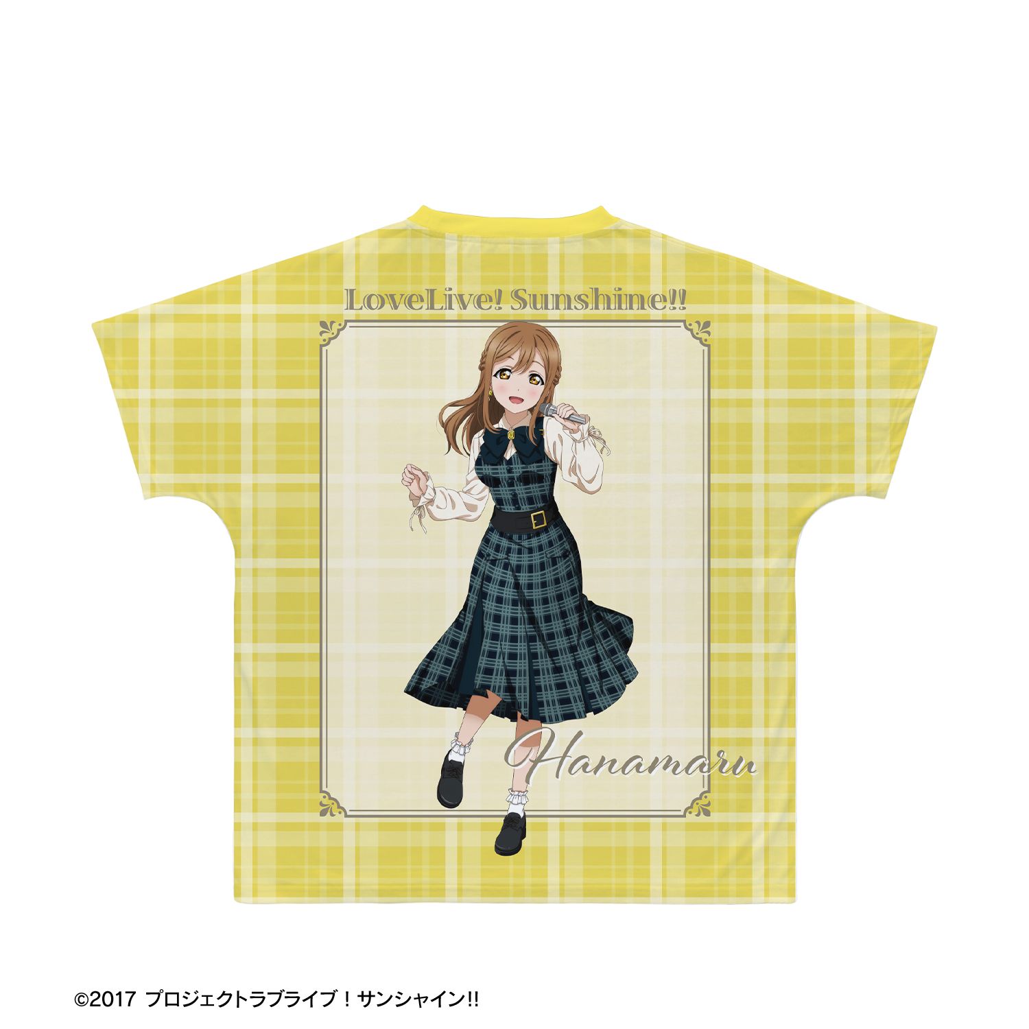ラブライブ!サンシャイン!! 描き下ろし 国木田花丸 チェックワンピース衣装ver. フルグラフィックTシャツユニセックス(サイズ/XS) 画像 3 | AniSmile