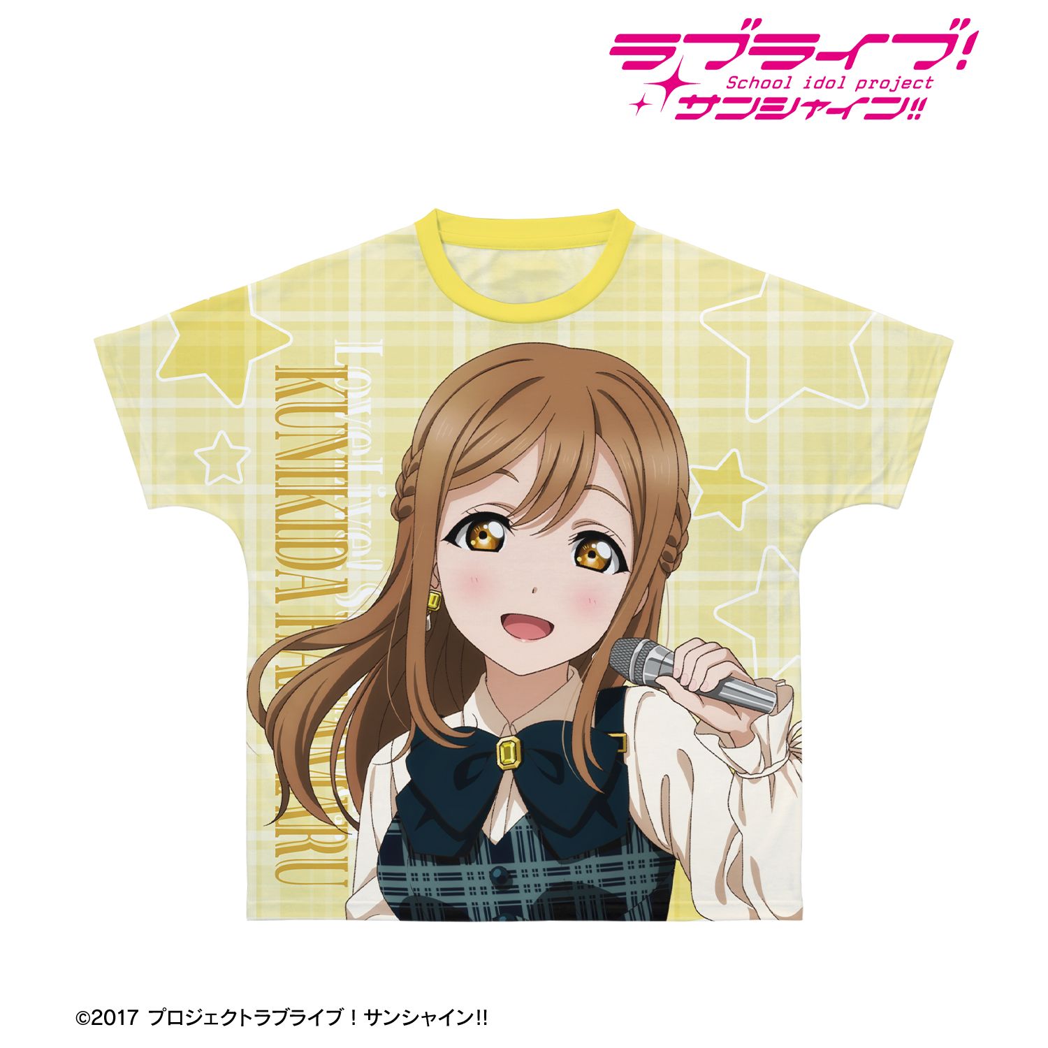 ラブライブ!サンシャイン!! 描き下ろし 国木田花丸 チェックワンピース衣装ver. フルグラフィックTシャツユニセックス(サイズ/S) 画像 2 | AniSmile