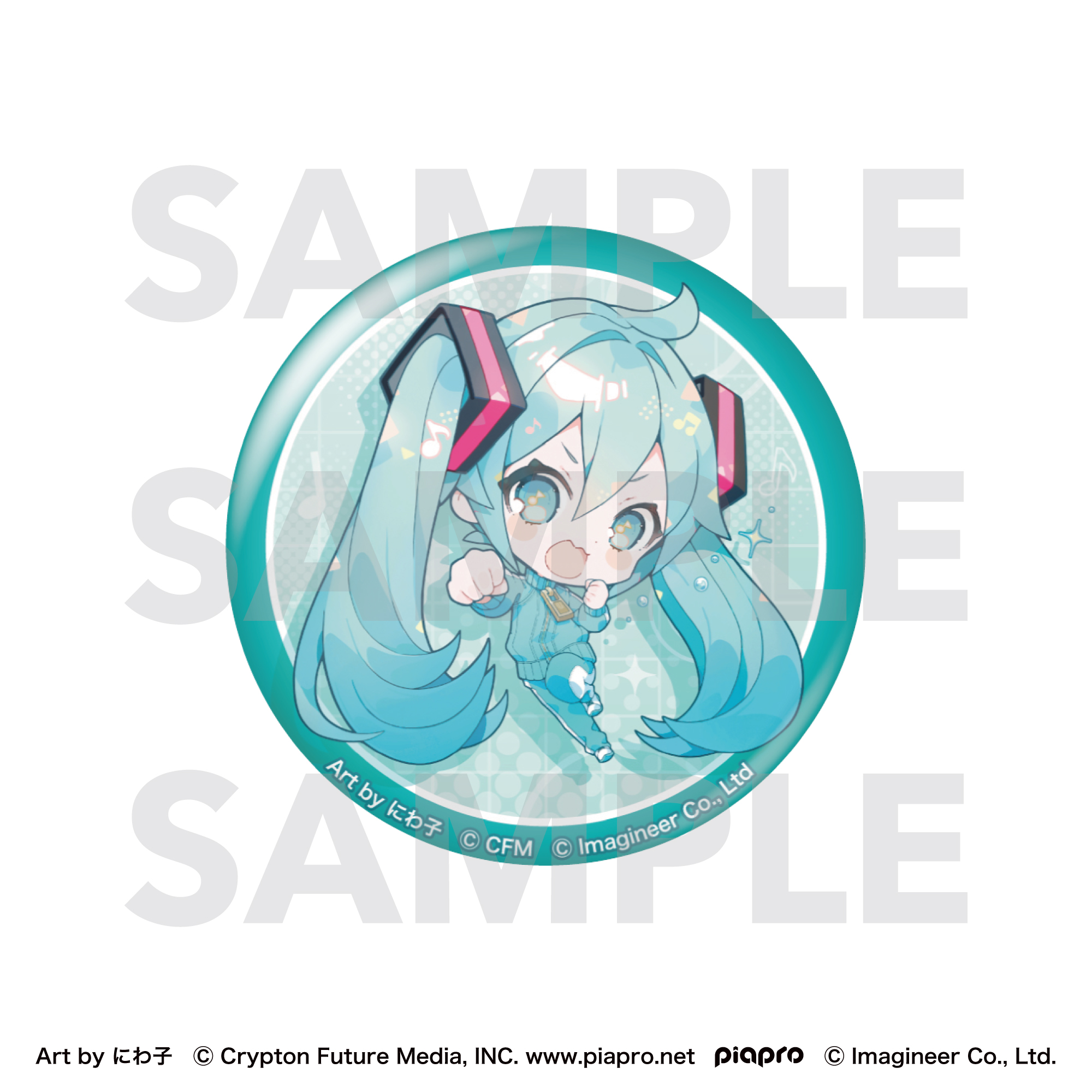 Fit Boxing feat. 初音ミク Art by にわ子 グリッター缶バッジ 初音ミク - AniSmile