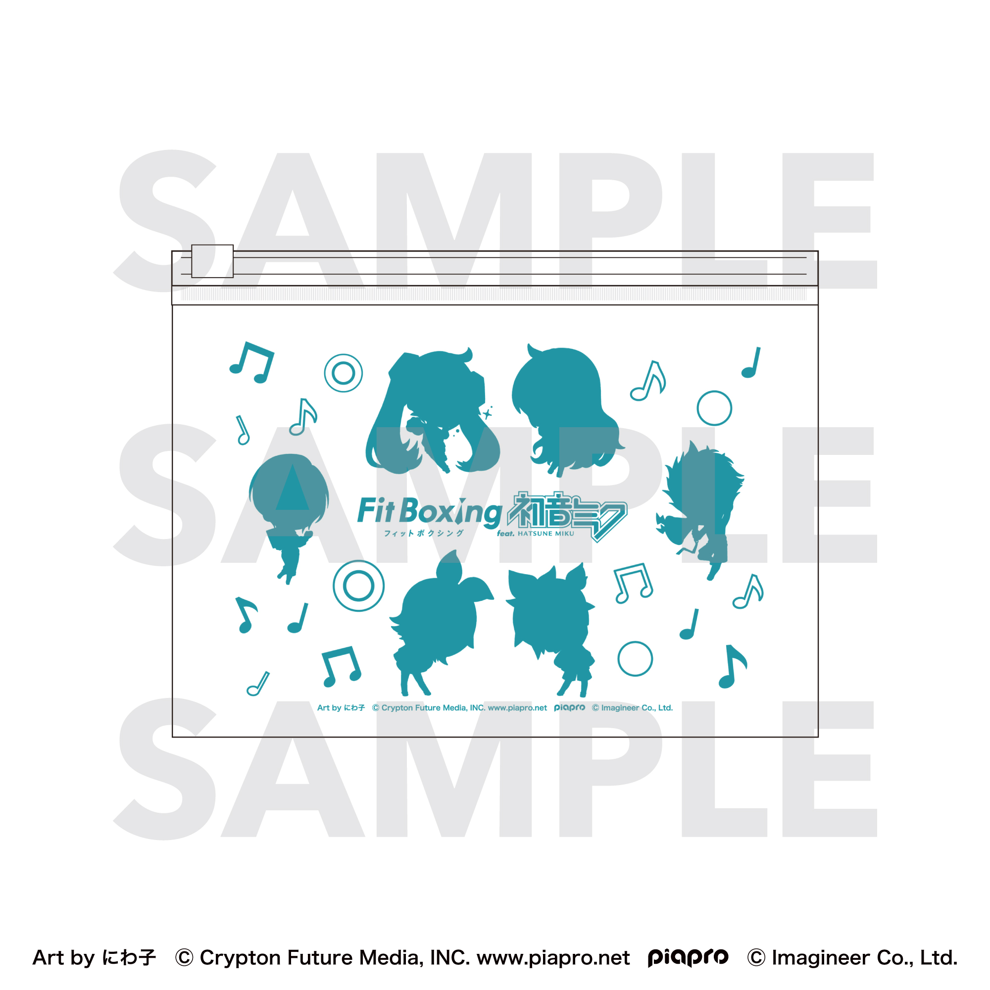 Fit Boxing feat. 初音ミク Art by にわ子 クリアポーチ デフォルメキャラクターセット - AniSmile