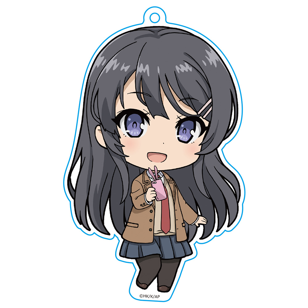 青春ブタ野郎はバニーガール先輩の夢を見ない ぷにこれ!キーホルダー 桜島麻衣 制服ver. - AniSmile