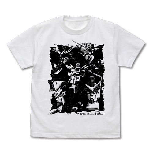 新機動戦記ガンダムW オペレーションメテオ MS Tシャツ/WHITE-XL - 官方商品图片 | AniSmile