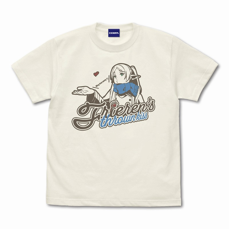 葬送のフリーレン フリーレンの投げキッス Tシャツ/VANILLA WHITE-XL - AniSmile