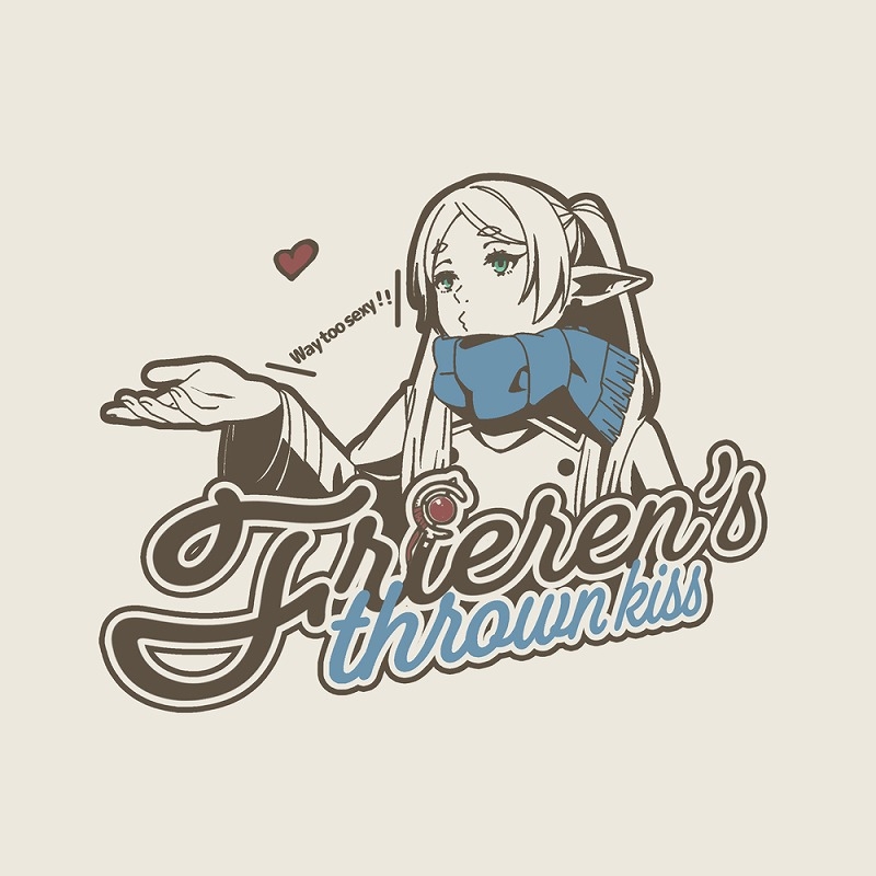 葬送のフリーレン フリーレンの投げキッス Tシャツ/VANILLA WHITE-XL 画像 2 | AniSmile