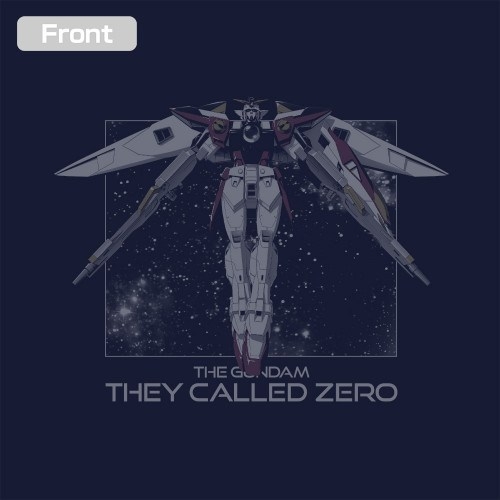 新機動戦記ガンダムW ウイングガンダムゼロ「飛翔」Tシャツ/NAVY-L 图片 2 | AniSmile