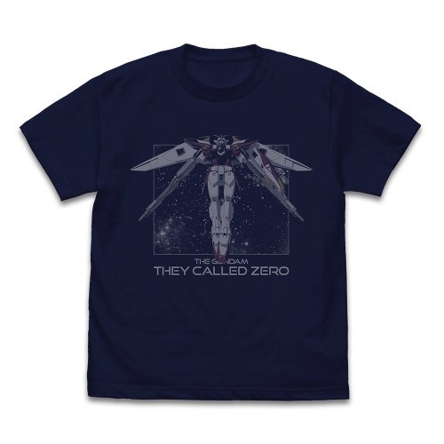 新機動戦記ガンダムW ウイングガンダムゼロ「飛翔」Tシャツ/NAVY-S - official product image | AniSmile