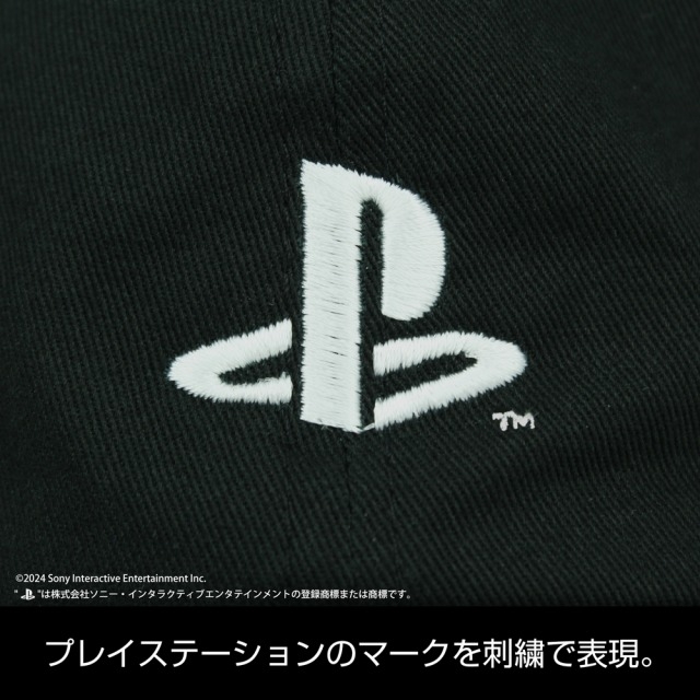 プレイステーション 刺繍ローキャップ for PlayStation/BLACK 图片 2 | AniSmile