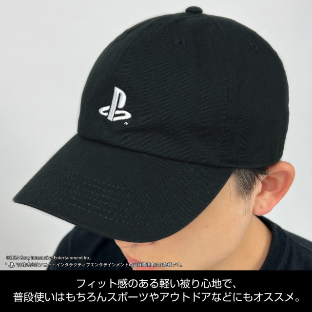 プレイステーション 刺繍ローキャップ for PlayStation/BLACK 图片 4 | AniSmile
