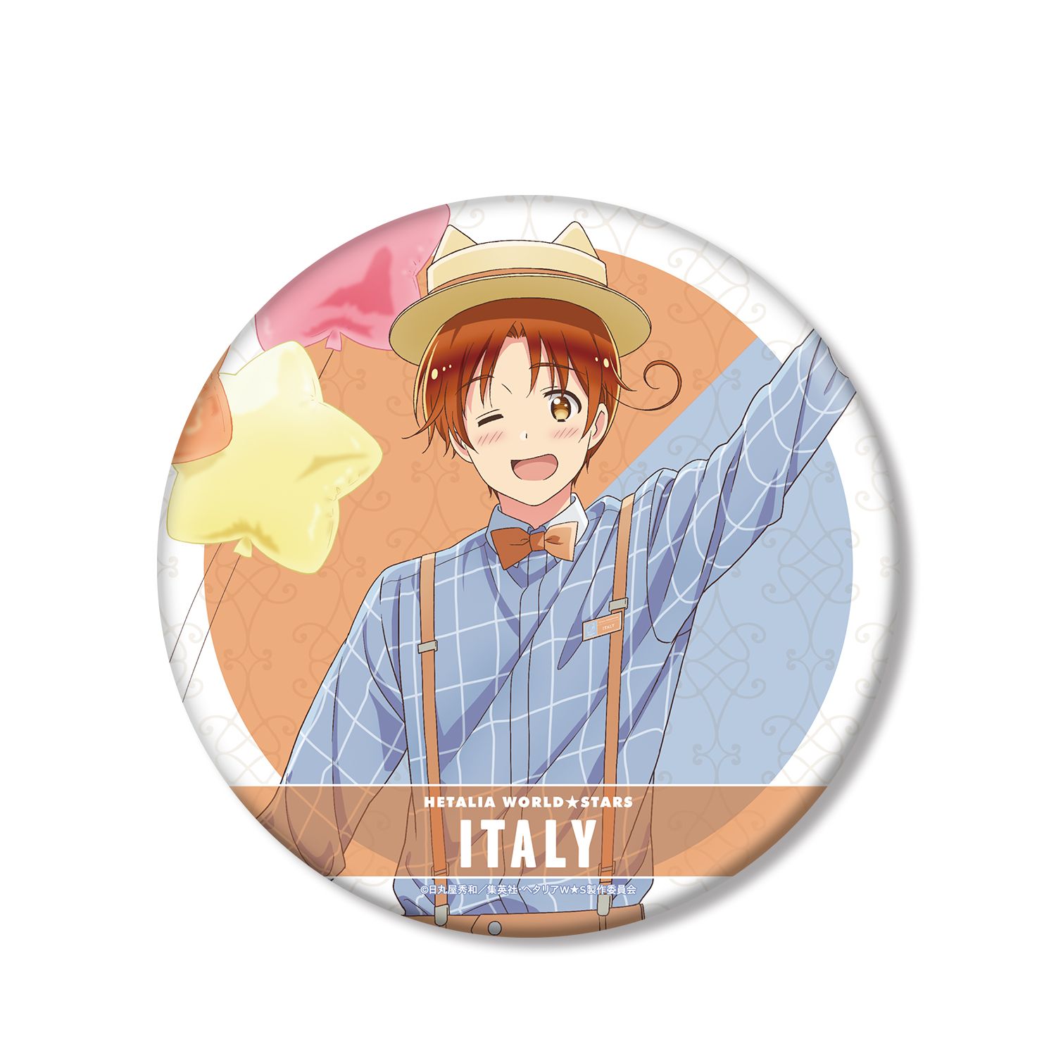 アニメ「ヘタリア World★Stars」 描き下ろしイラスト イタリア 遊園地ver. BIG缶バッジ - 官方商品图片 | AniSmile