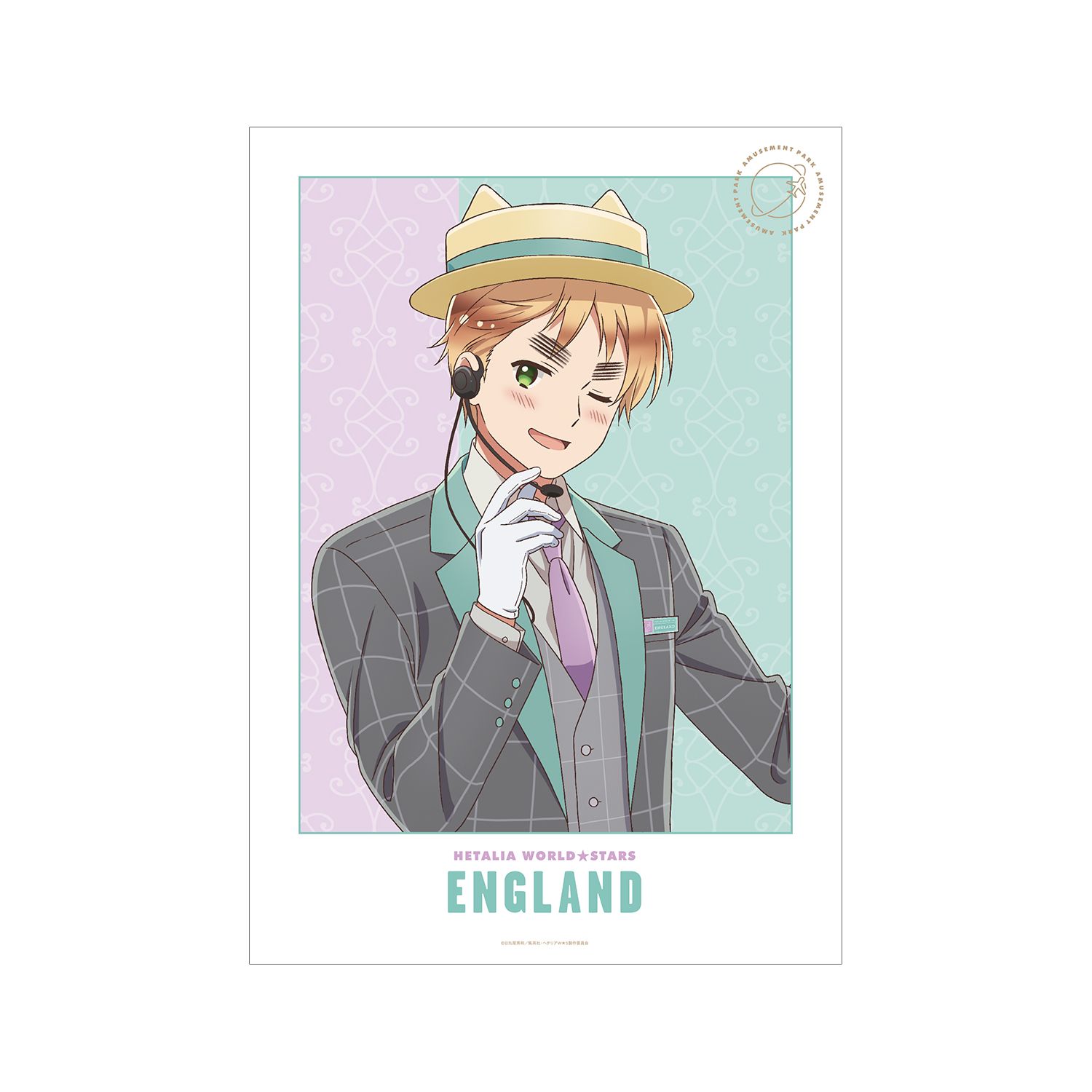 アニメ「ヘタリア World★Stars」 描き下ろしイラスト イギリス 遊園地ver. A3マット加工ポスター - 公式商品画像 | AniSmile