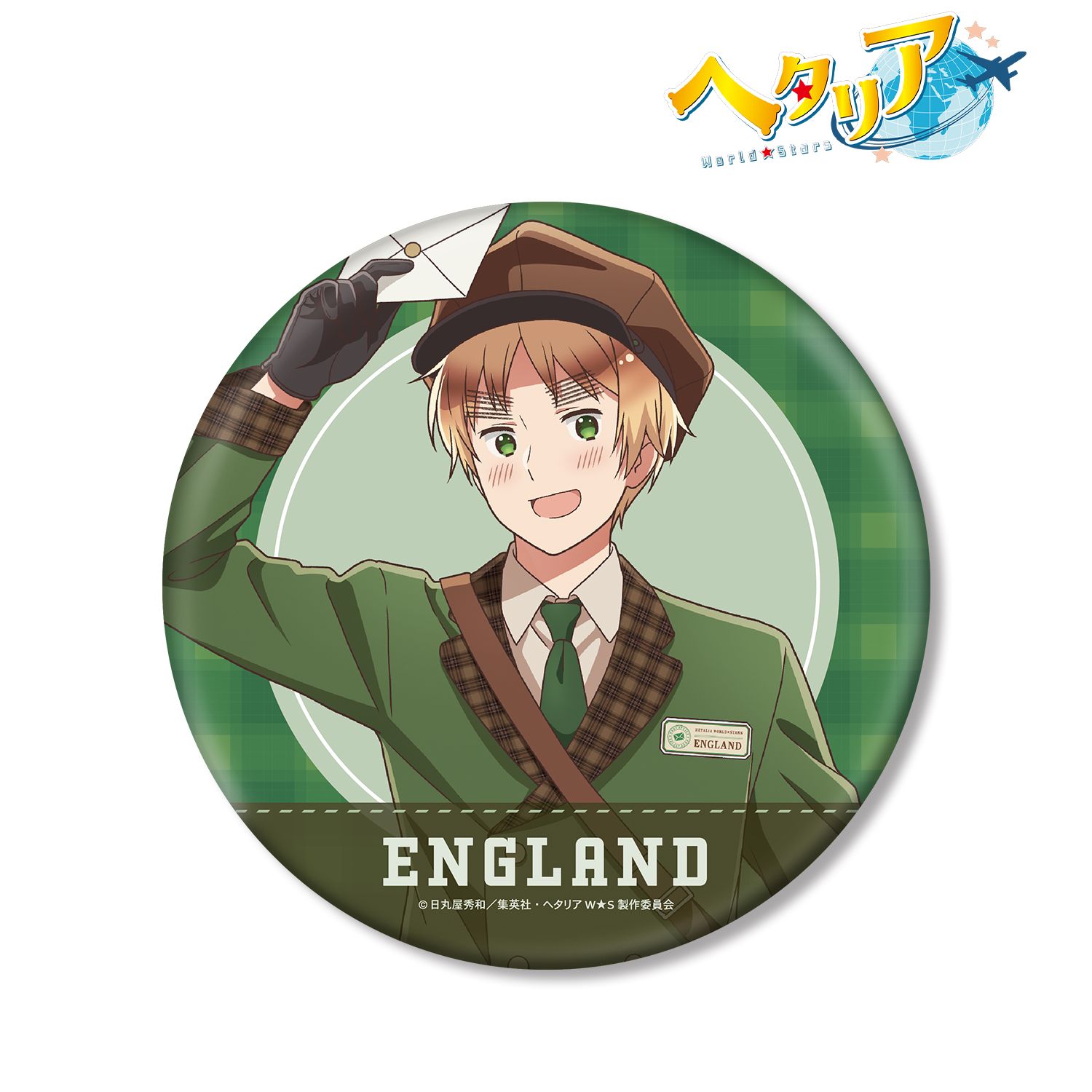 アニメ「ヘタリア World★Stars」 描き下ろし イギリス 郵便屋ver. BIG缶バッジ Image 2 | AniSmile