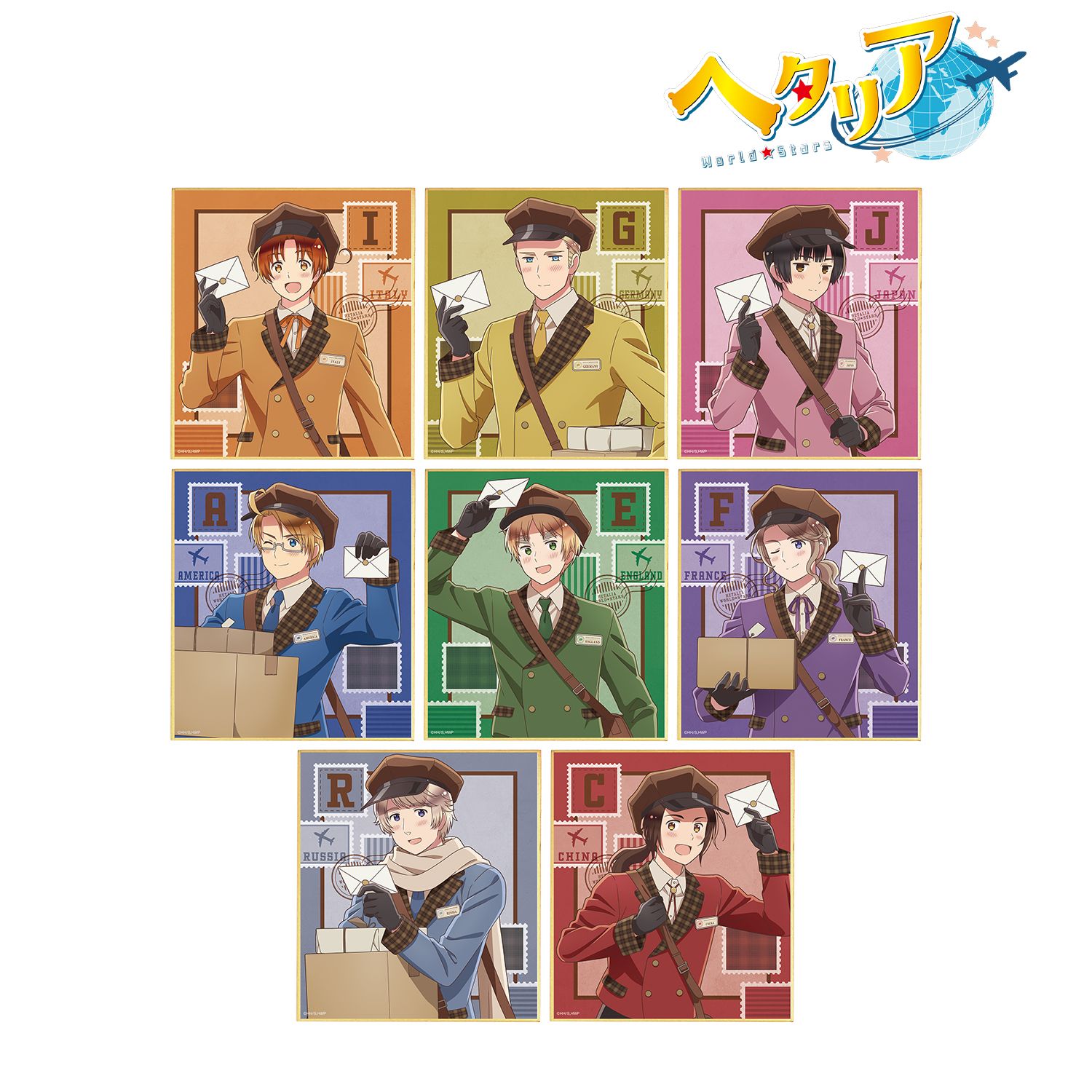 アニメ「ヘタリア World★Stars」 描き下ろし 郵便屋ver. トレーディングミニ色紙(単位/単品) 画像 2 | AniSmile