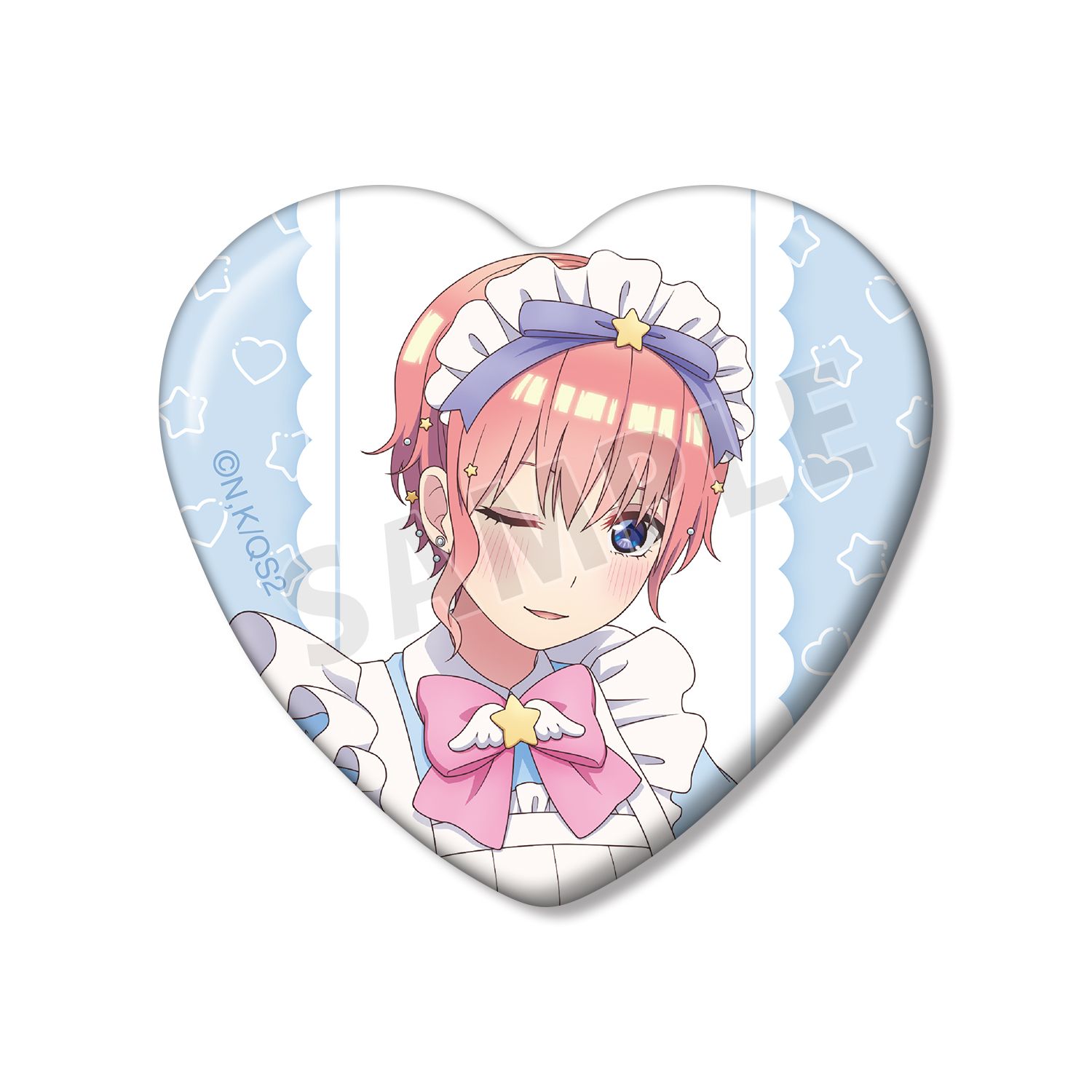 五等分の花嫁* 描き下ろし 中野一花 メルヘンメイドver. ハート型缶バッジ - AniSmile