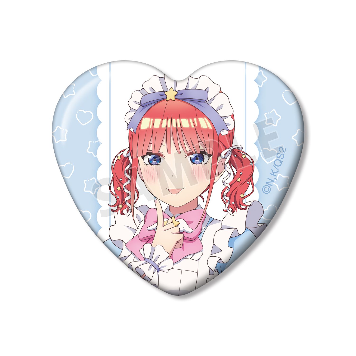 五等分の花嫁* 描き下ろし 中野二乃 メルヘンメイドver. ハート型缶バッジ - AniSmile