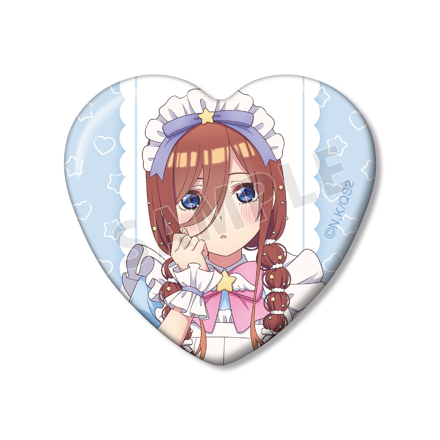 五等分の花嫁* 描き下ろし 中野三玖 メルヘンメイドver. ハート型缶バッジ - AniSmile