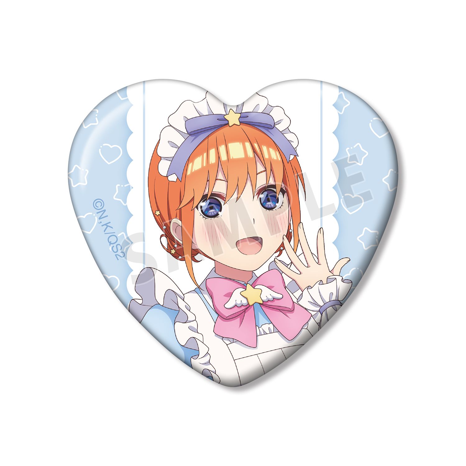 五等分の花嫁* 描き下ろし 中野四葉 メルヘンメイドver. ハート型缶バッジ - AniSmile