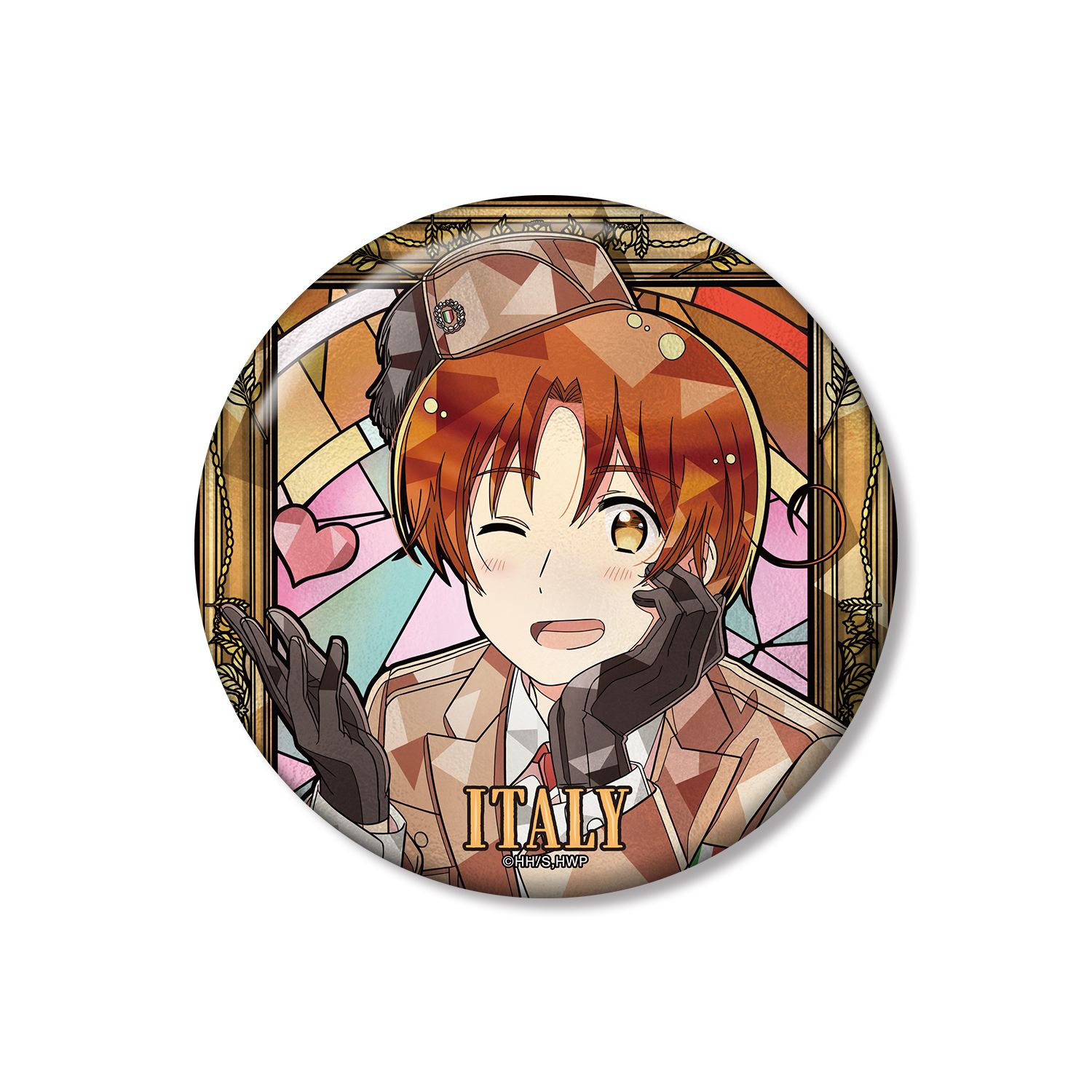 アニメ「ヘタリア World★Stars」 イタリア Aure Glass 100mm缶バッジ - 公式商品画像 | AniSmile