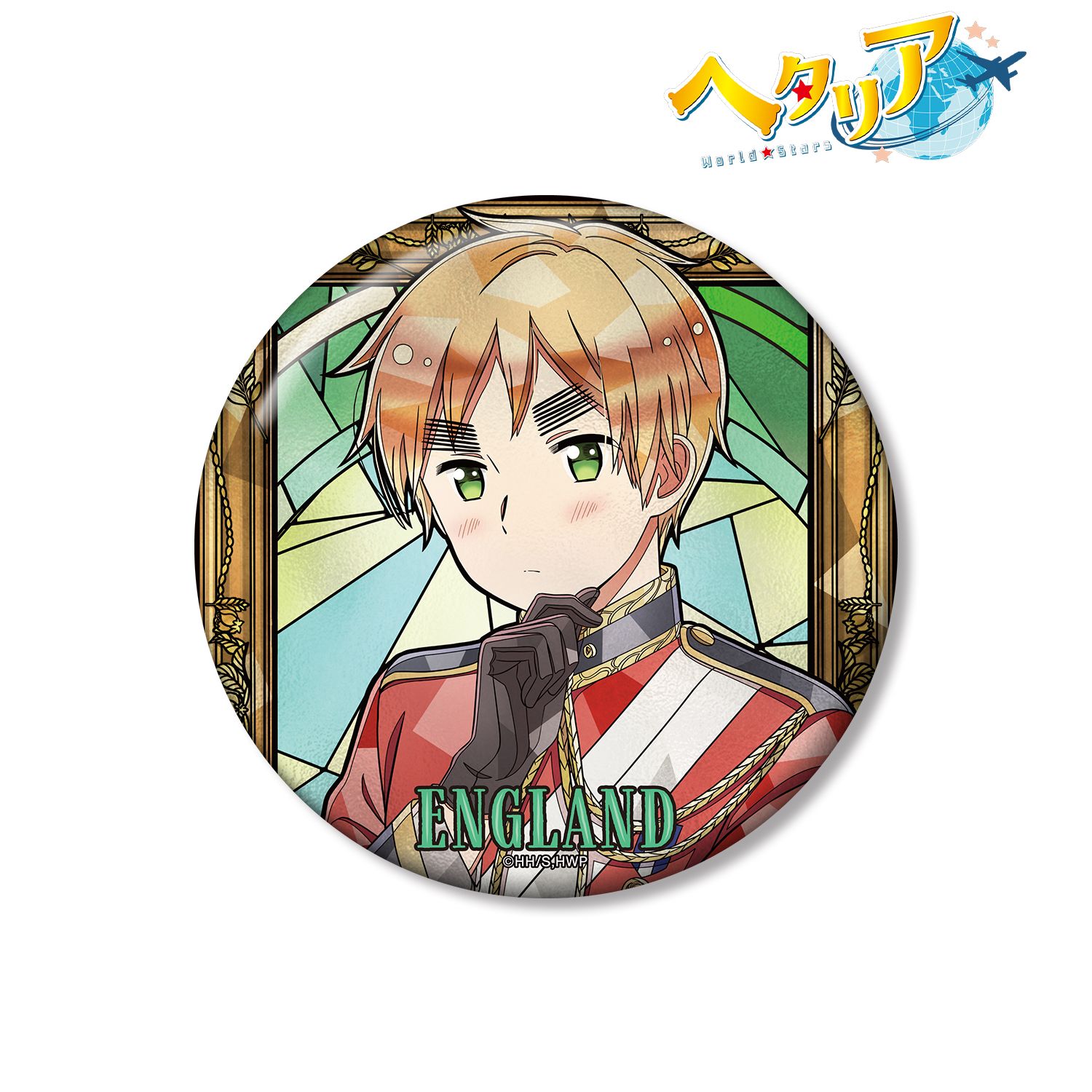 アニメ「ヘタリア World★Stars」 イギリス Aure Glass 100mm缶バッジ 画像 2 | AniSmile