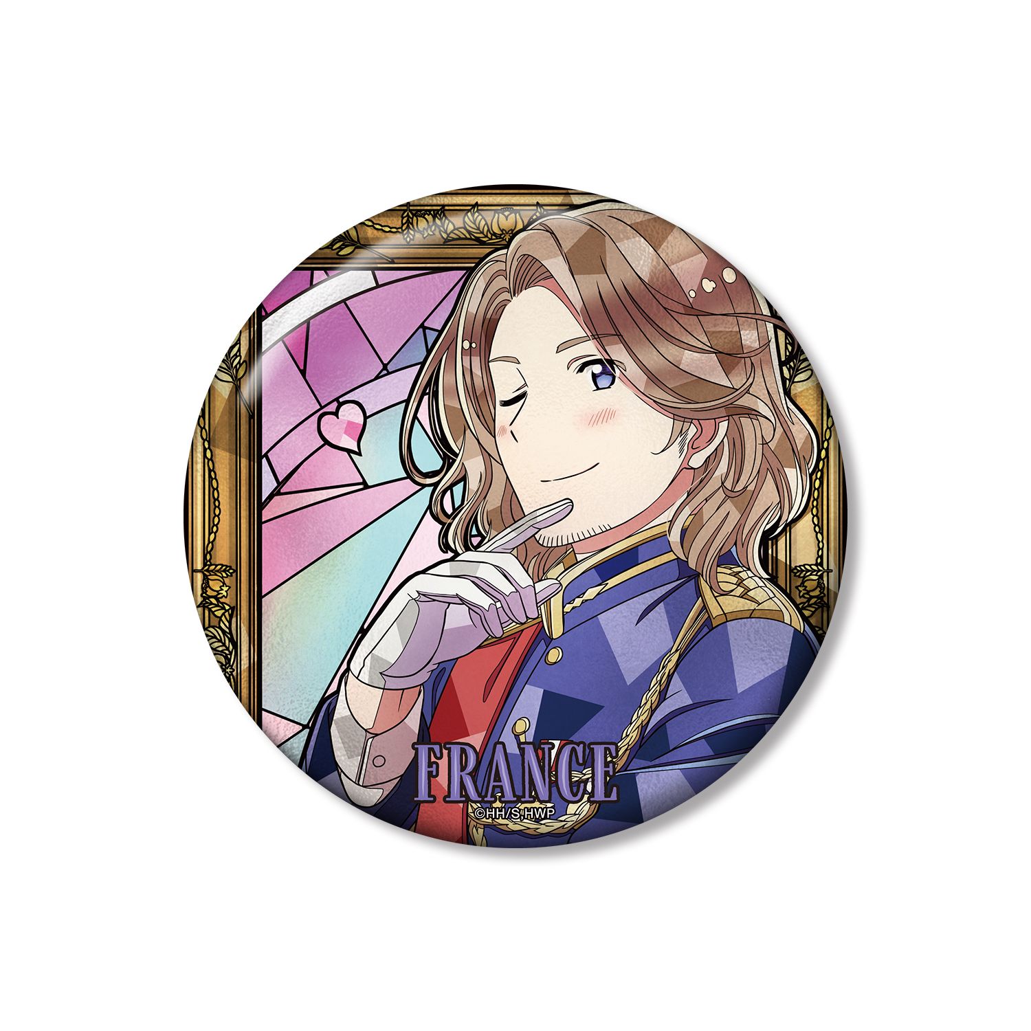 アニメ「ヘタリア World★Stars」 フランス Aure Glass 100mm缶バッジ - 公式商品画像 | AniSmile