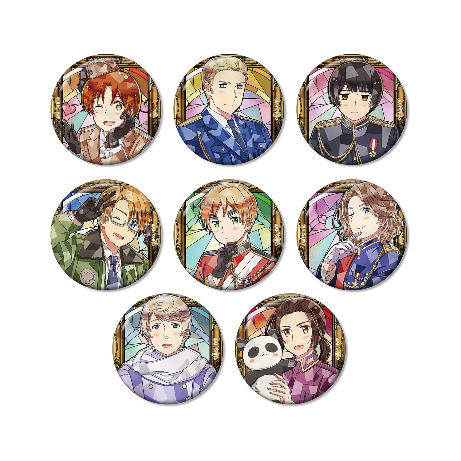 アニメ「ヘタリア World★Stars」 トレーディング Aure Glass 缶バッジ(単位/単品) - AniSmile