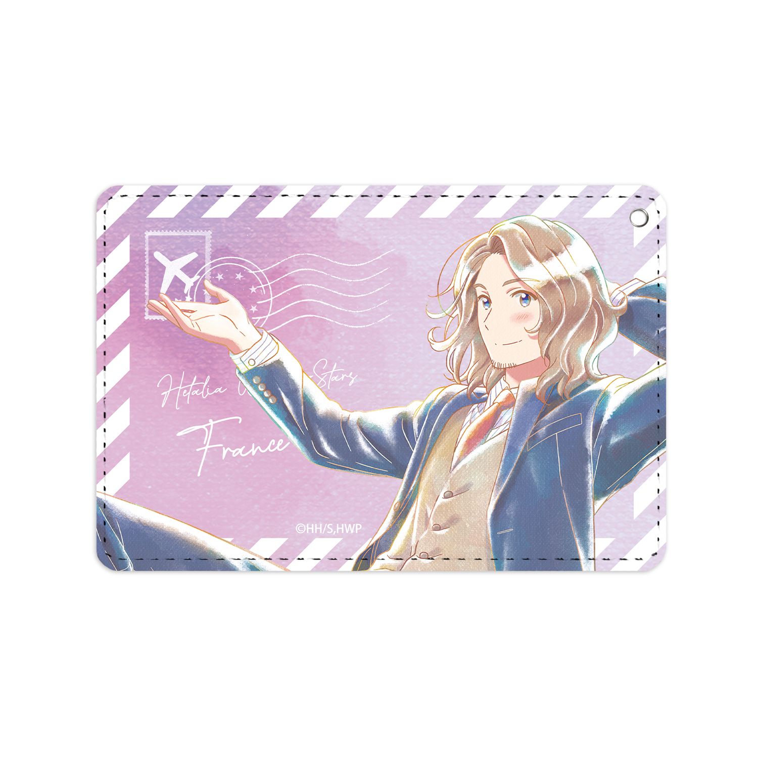アニメ「ヘタリア World★Stars」 フランス Ani-Art aqua label 1ポケットパスケース Image 3 | AniSmile