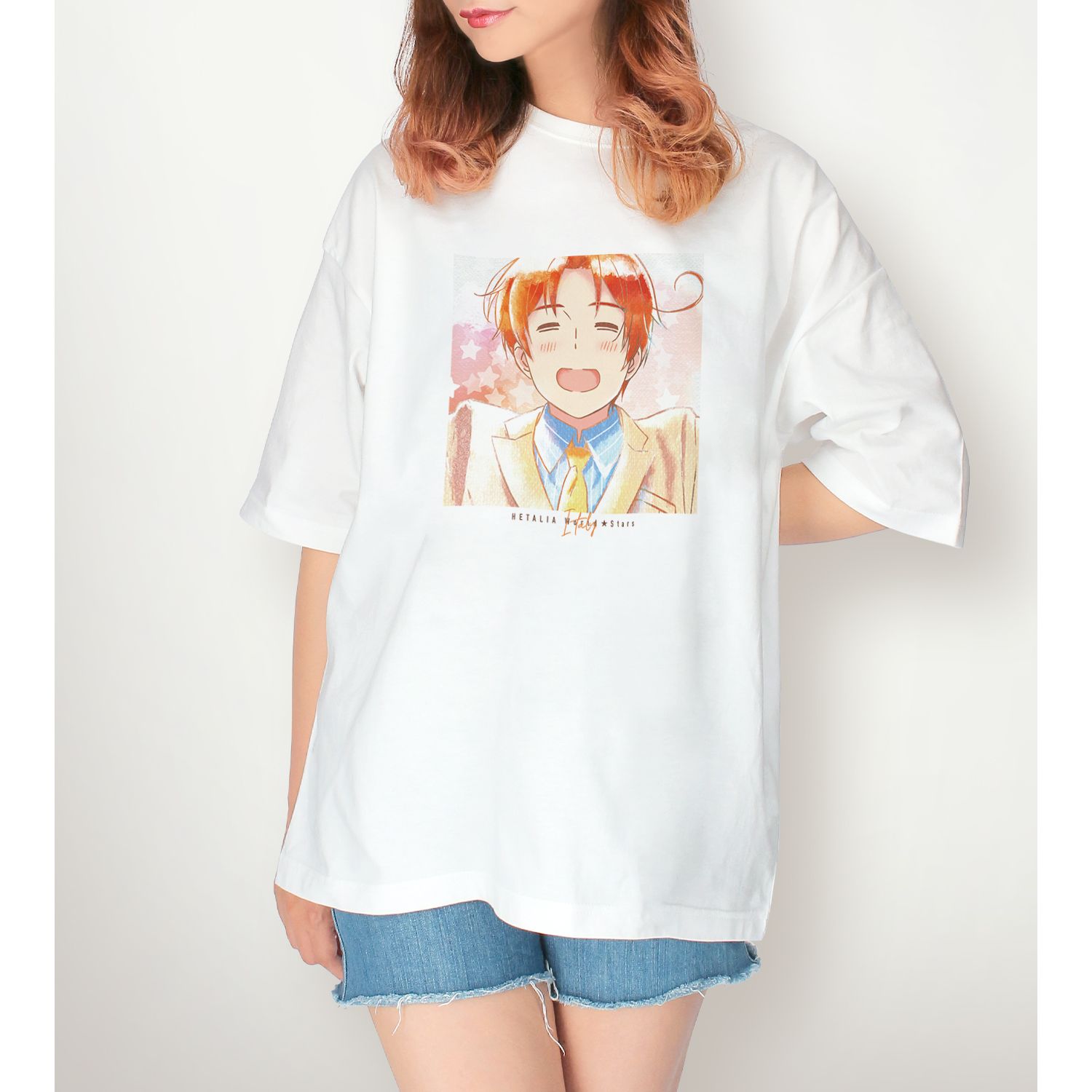 アニメ「ヘタリア World★Stars」 イタリア Ani-Art aqua label BIGシルエットTシャツユニセックス(サイズ/M) 画像 5 | AniSmile