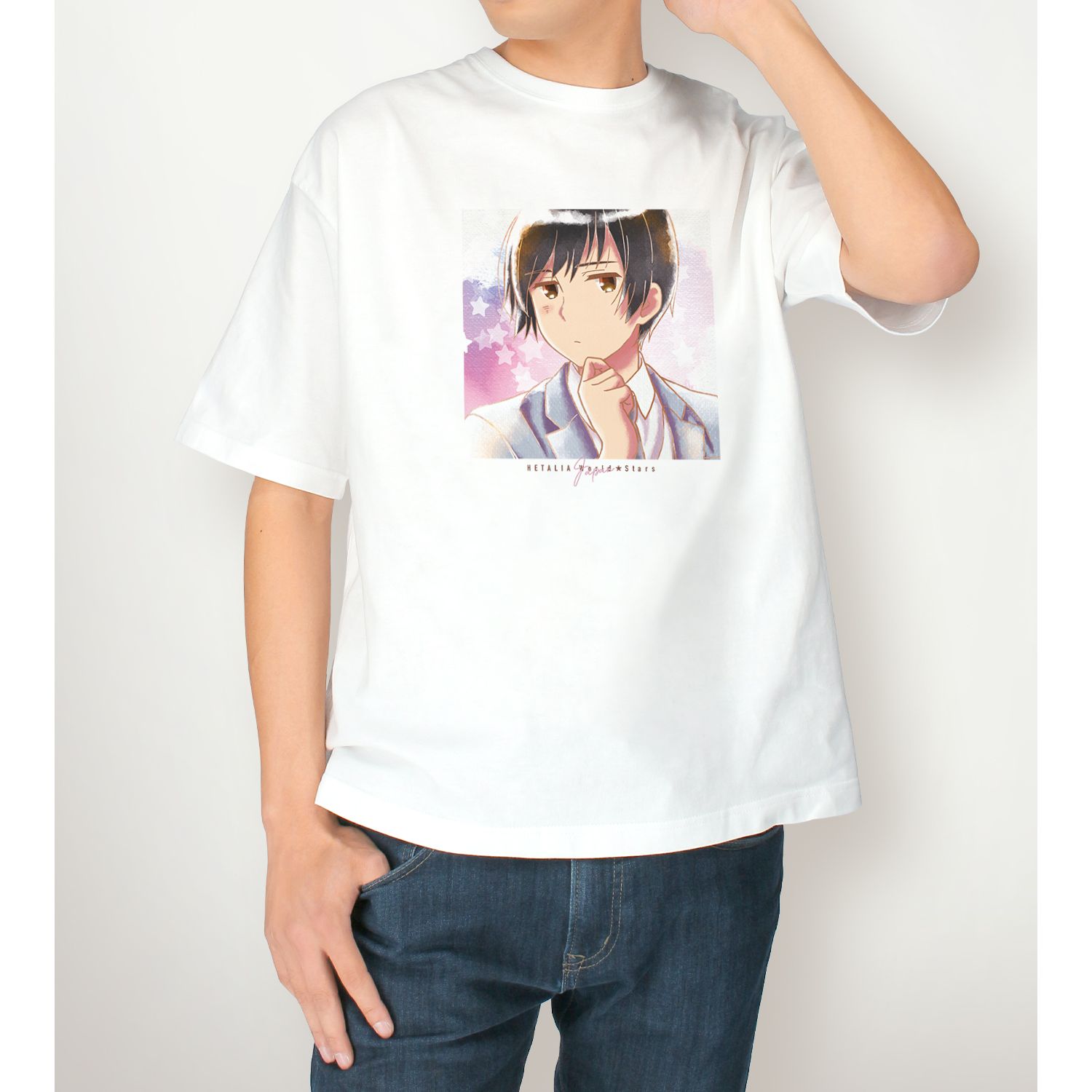 アニメ「ヘタリア World★Stars」 日本 Ani-Art aqua label BIGシルエットTシャツユニセックス(サイズ/L) 画像 4 | AniSmile
