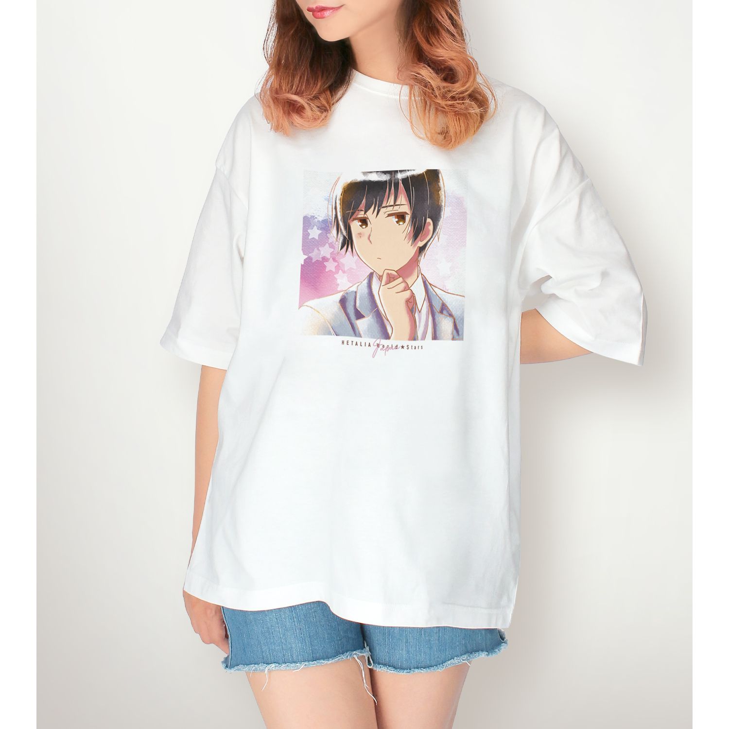 アニメ「ヘタリア World★Stars」 日本 Ani-Art aqua label BIGシルエットTシャツユニセックス(サイズ/XL) 画像 5 | AniSmile