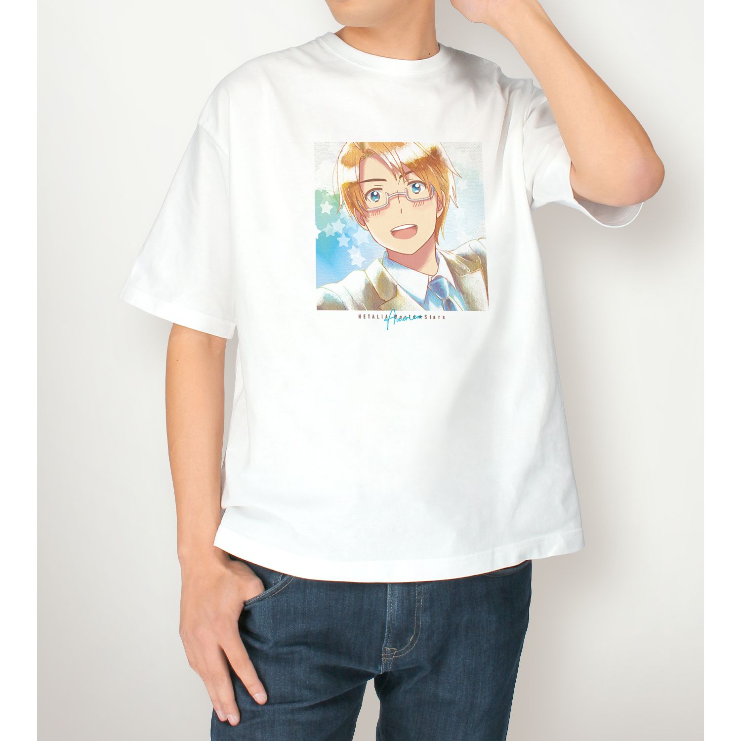 アニメ「ヘタリア World★Stars」 アメリカ Ani-Art aqua label BIGシルエットTシャツユニセックス(サイズ/S) 画像 4 | AniSmile