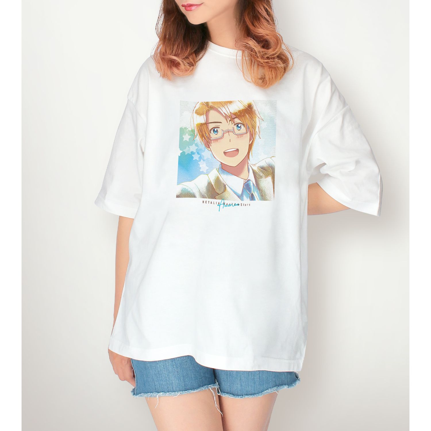 アニメ「ヘタリア World★Stars」 アメリカ Ani-Art aqua label BIGシルエットTシャツユニセックス(サイズ/L) 画像 5 | AniSmile