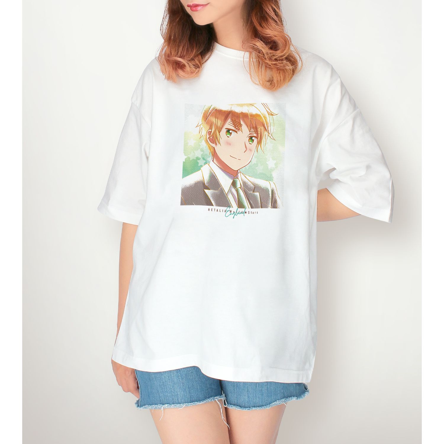 アニメ「ヘタリア World★Stars」 イギリス Ani-Art aqua label BIGシルエットTシャツユニセックス(サイズ/M) 画像 4 | AniSmile