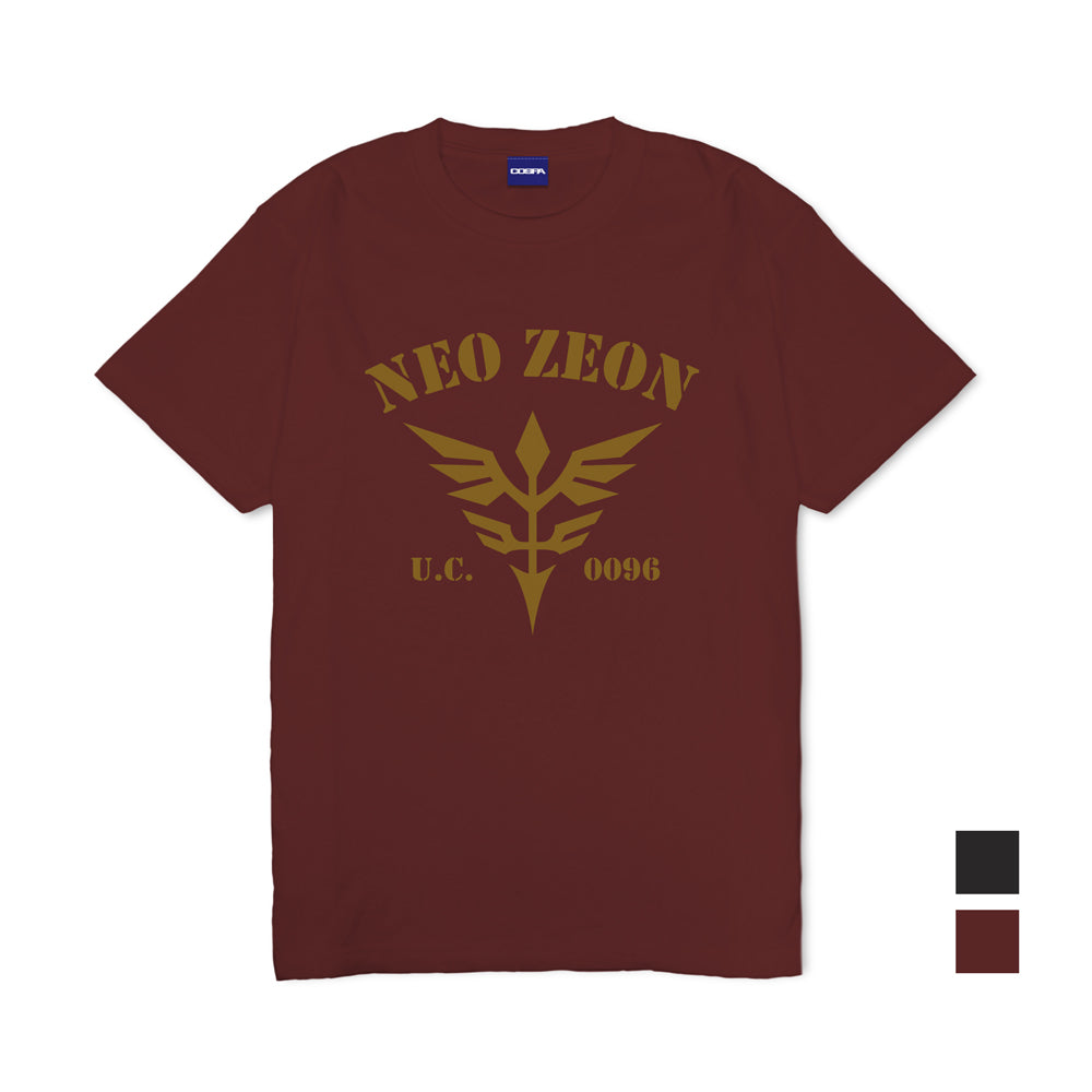 機動戦士ガンダムUC(ユニコーン) ネオ・ジオン ヘビーウェイトTシャツ/BURGUNDY-S - AniSmile