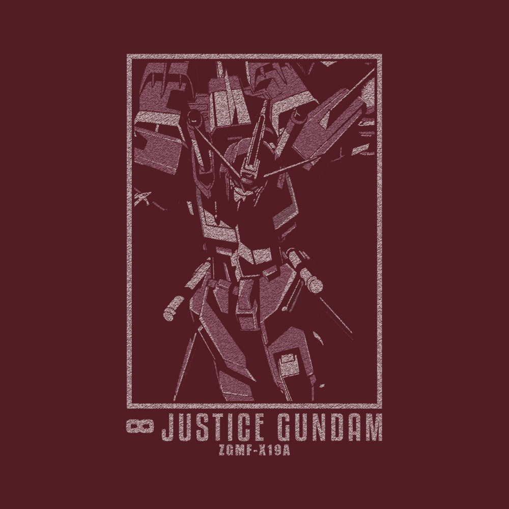 機動戦士ガンダムSEED DESTINY インフィニットジャスティスガンダム Tシャツ/BURGUNDY-S 画像 2 | AniSmile
