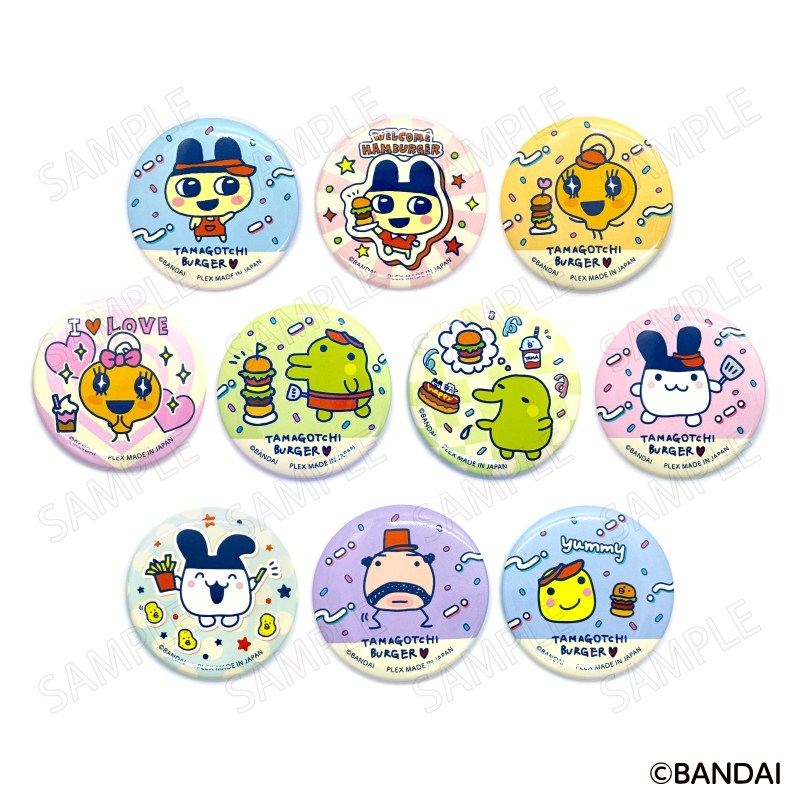 たまごっち ウェルカムバーガー 缶バッジコレクション - official product image | AniSmile