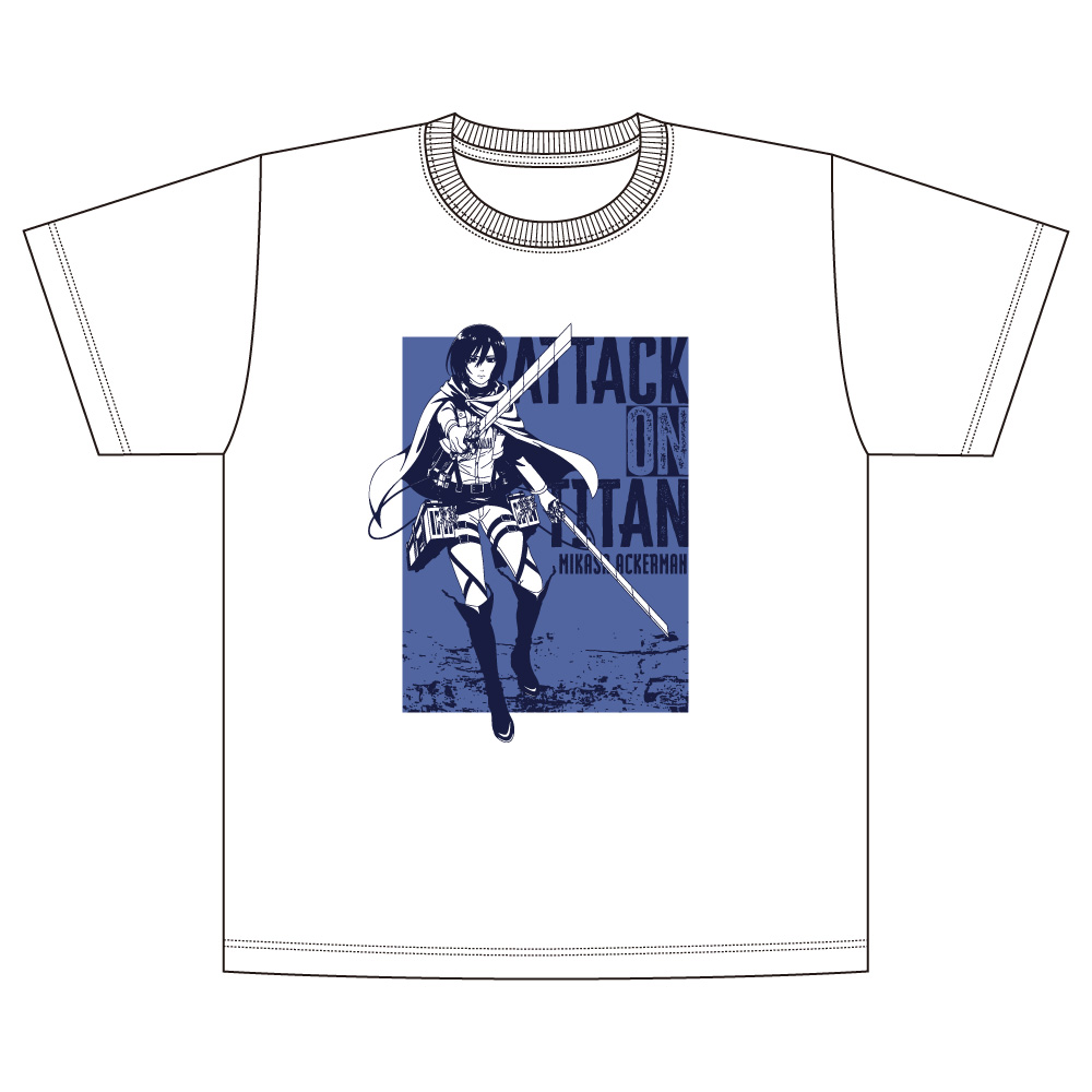 進撃の巨人 Tシャツ Fighting ver. / ミカサ・アッカーマン (Mサイズ) - AniSmile