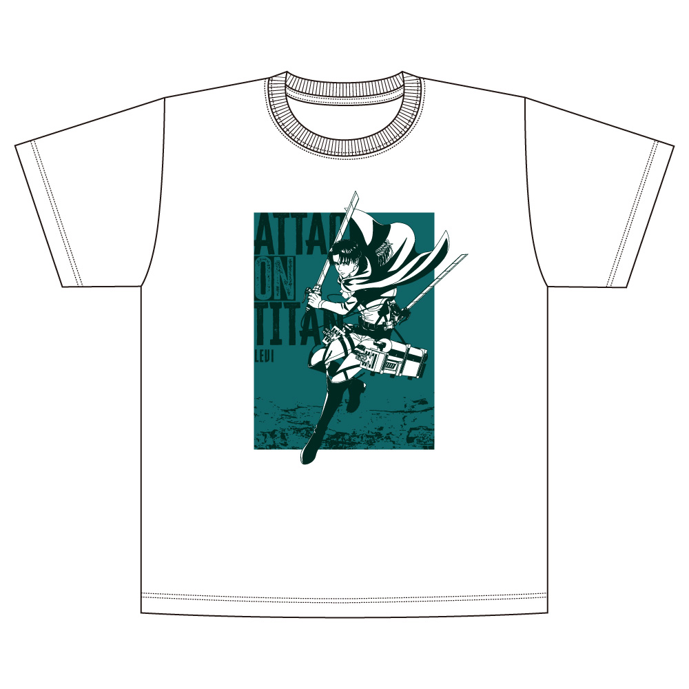 進撃の巨人 Tシャツ Fighting ver. / リヴァイ・アッカーマン (Mサイズ) - AniSmile