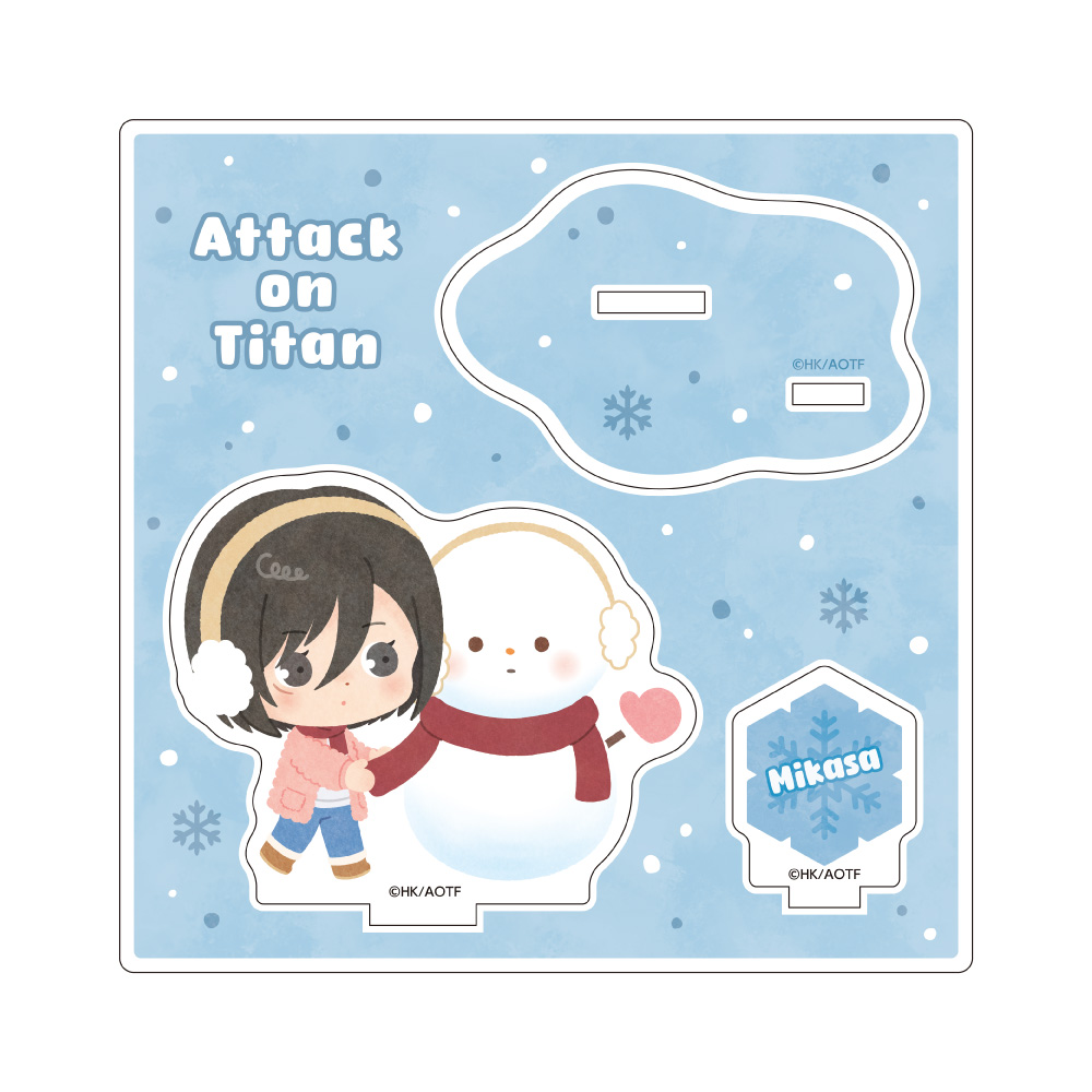 進撃の巨人 ちびキャラアクリルスタンド 雪だるまver. / ミカサ・アッカーマン Image 2 | AniSmile