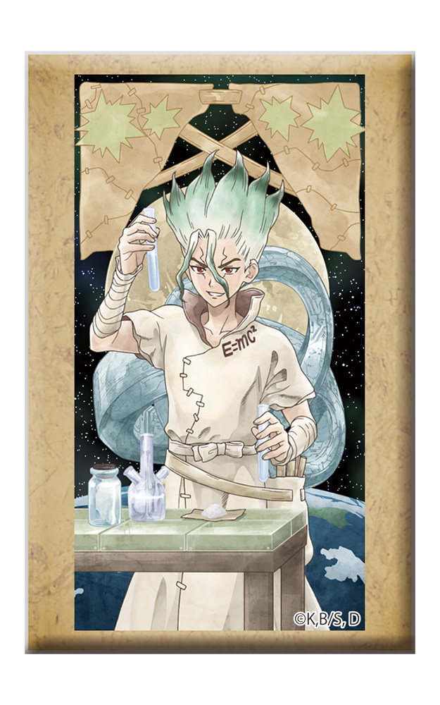 Dr.STONE スタンド付きスクエア缶バッジ 石神千空 - AniSmile