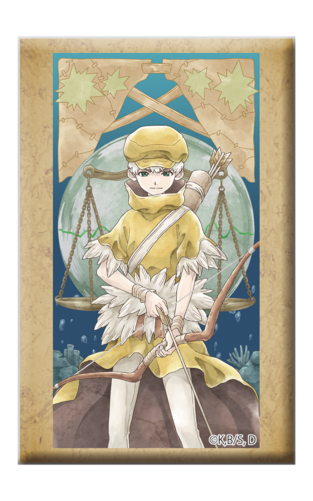 Dr.STONE スタンド付きスクエア缶バッジ 西園寺羽京 - AniSmile