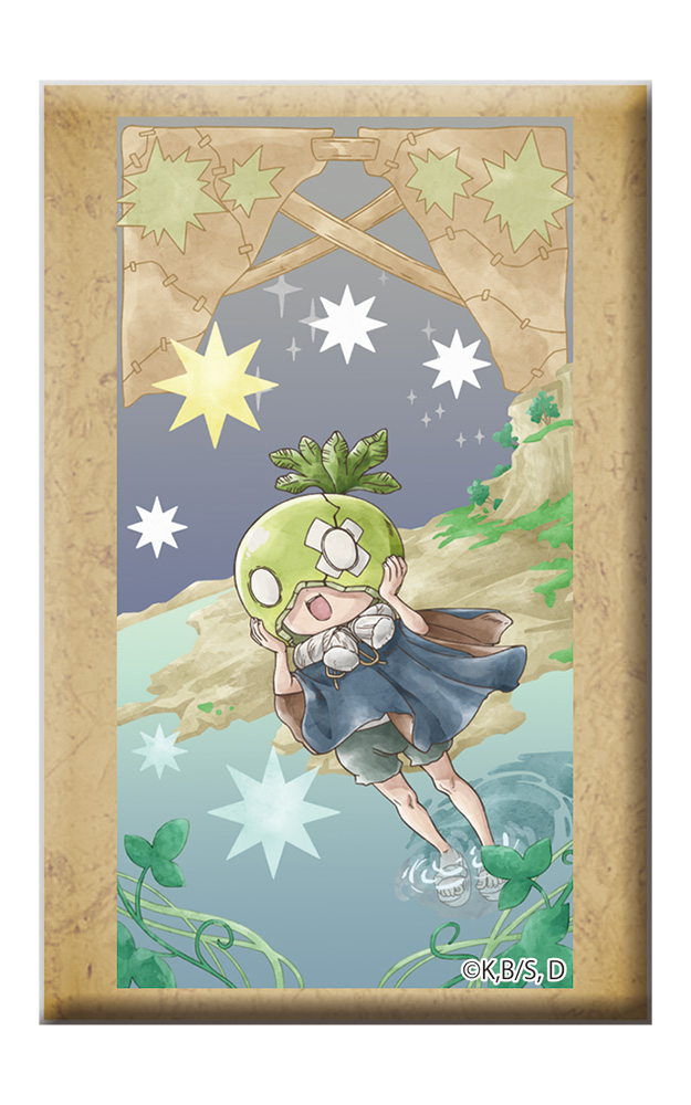 Dr.STONE スタンド付きスクエア缶バッジ スイカ - AniSmile