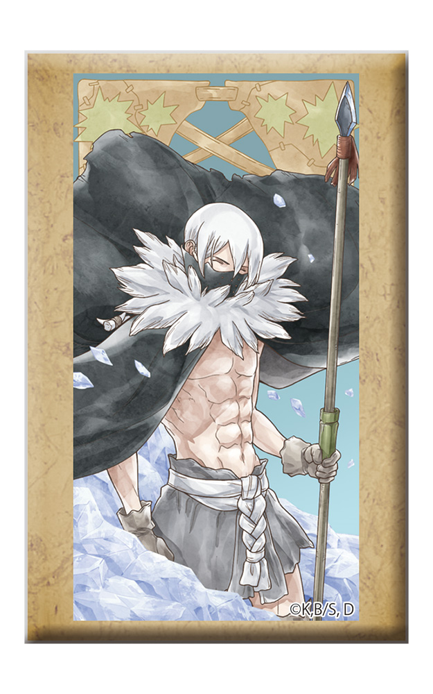 Dr.STONE スタンド付きスクエア缶バッジ 氷月 - AniSmile